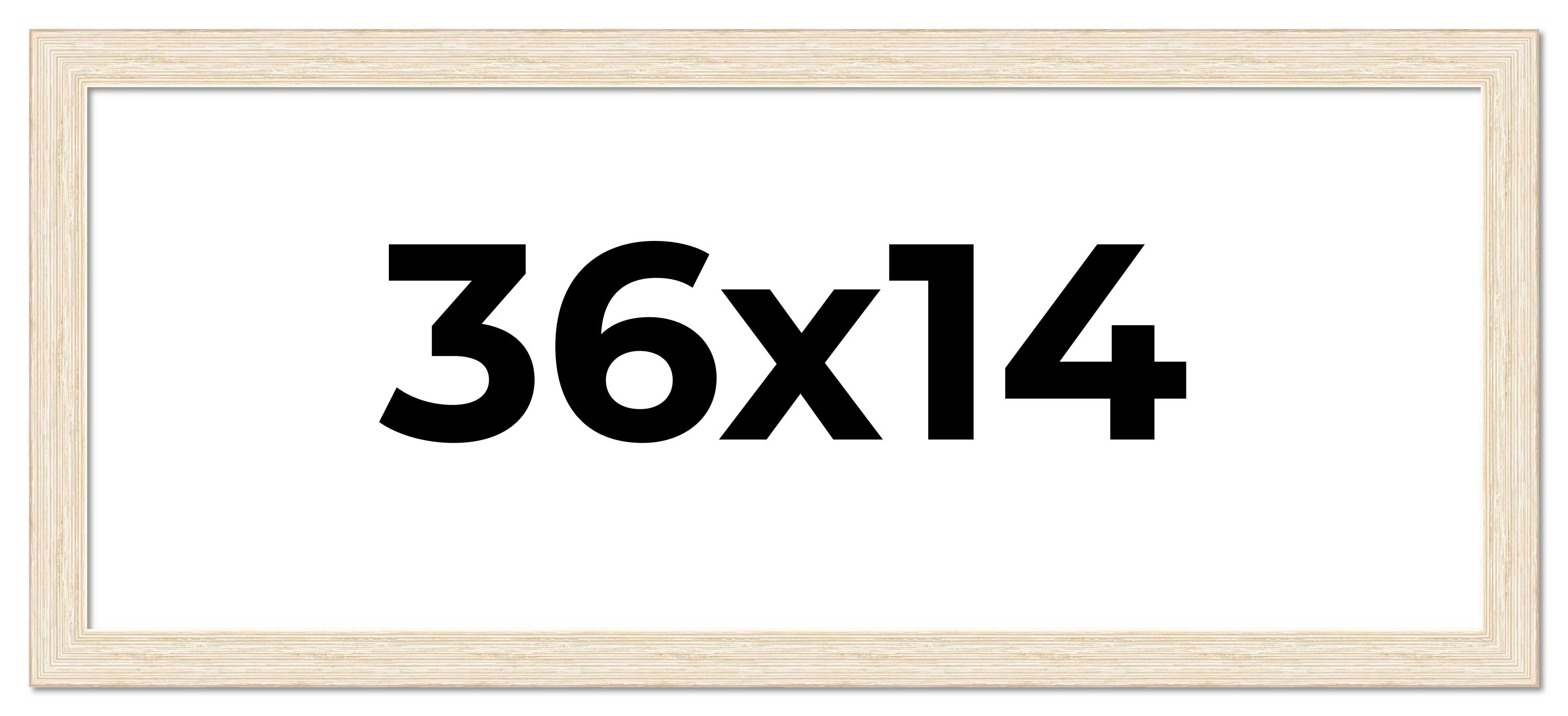 36×14 Frame White Real Wood Picture Frame Width 1.5 inches | Interior Frame Dept