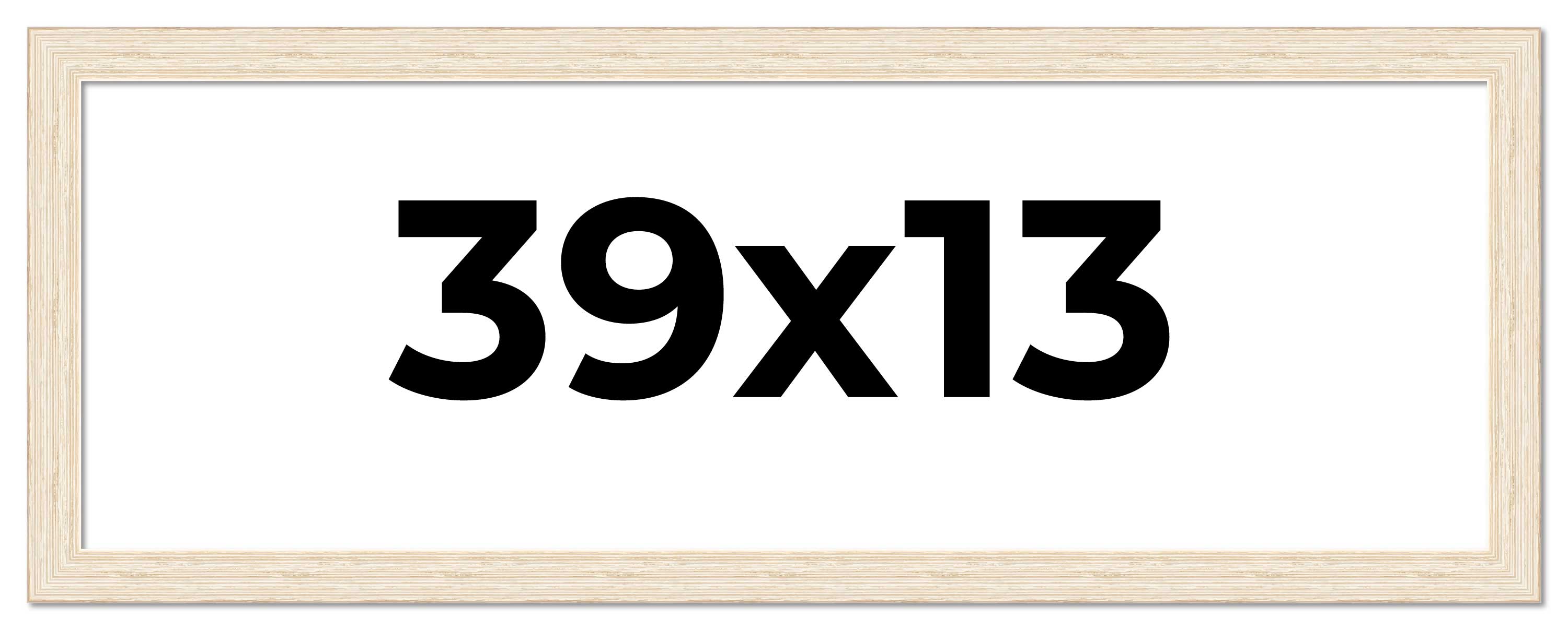 39x13 Frame White Real Wood Picture Frame Width 1.5 inches | Interior Frame Dept