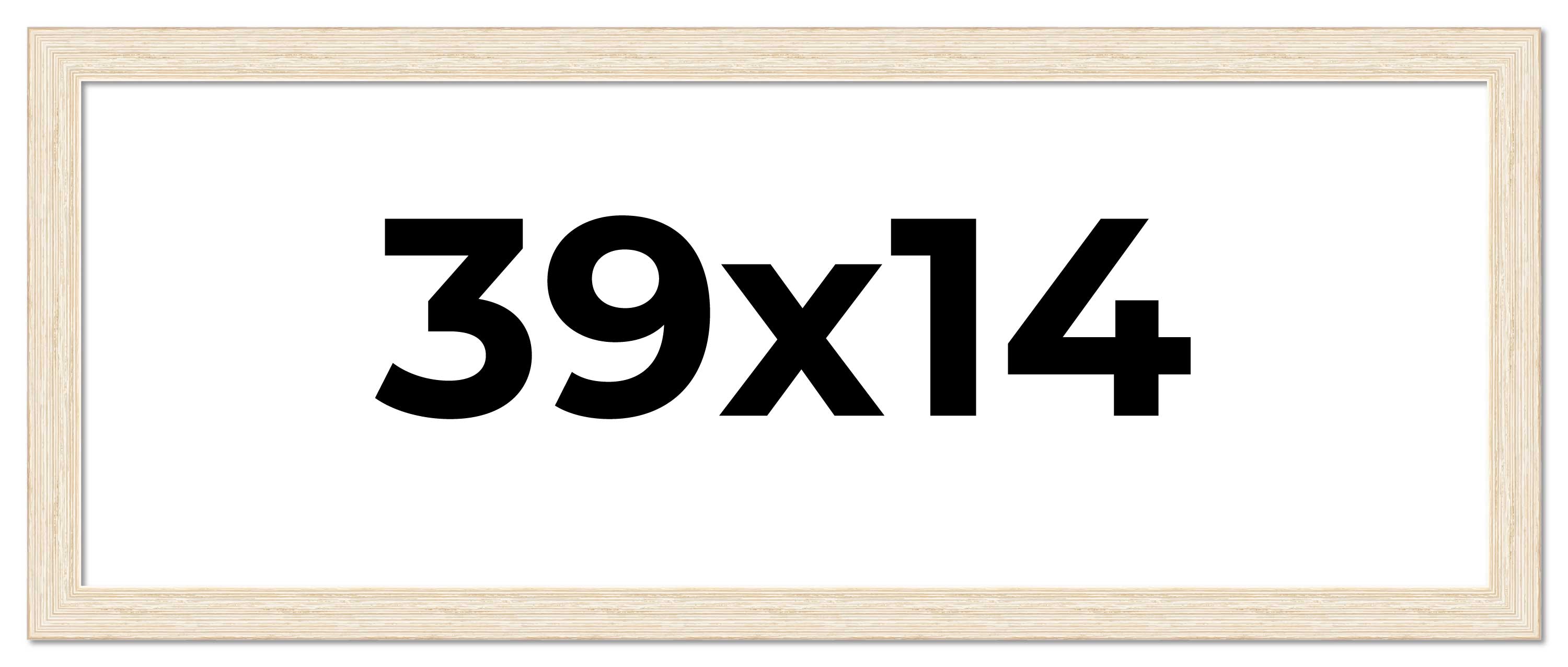 39×14 Frame White Real Wood Picture Frame Width 1.5 inches | Interior Frame Dept