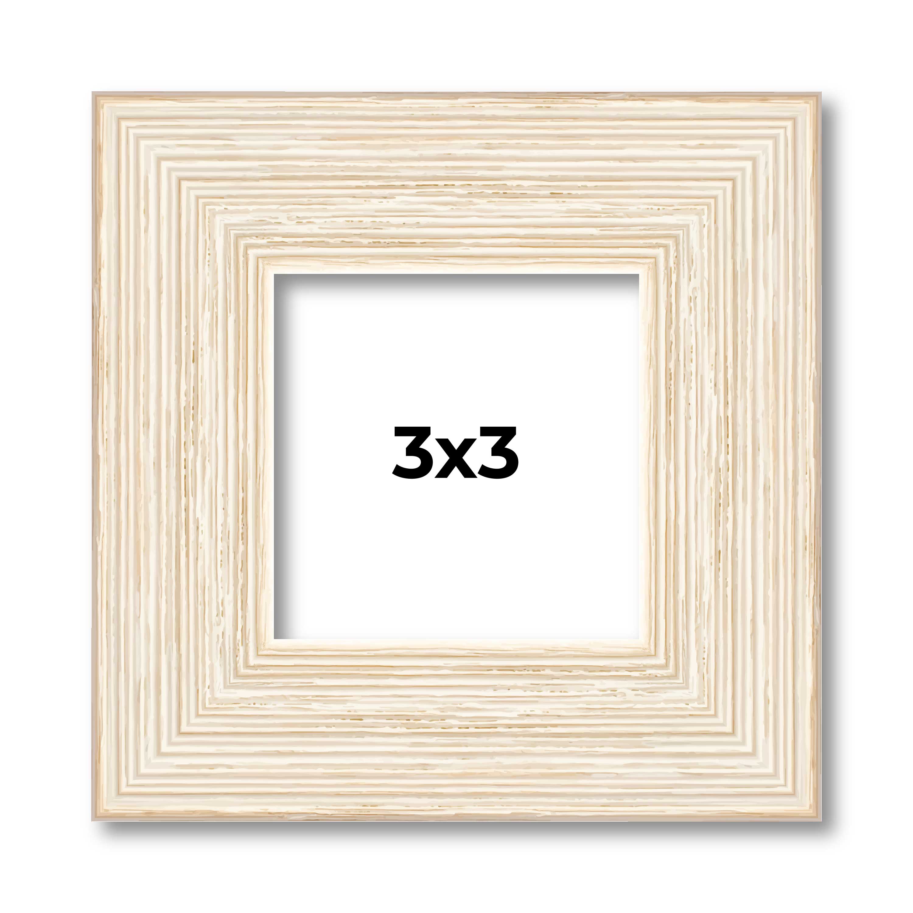 3x3 In Frame White Real Wood Picture Frame Width 1.5 inches | Interior Frame Dep main product image