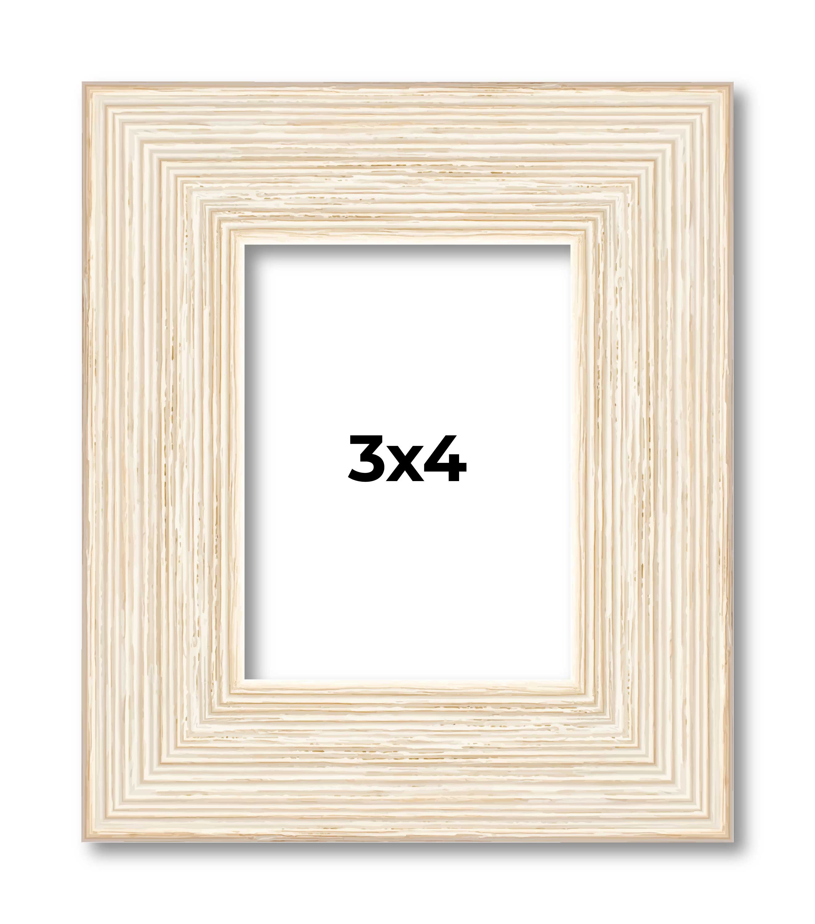 3×4 In Frame White Real Wood Picture Frame Width 1.5 inches | Interior Frame Dep