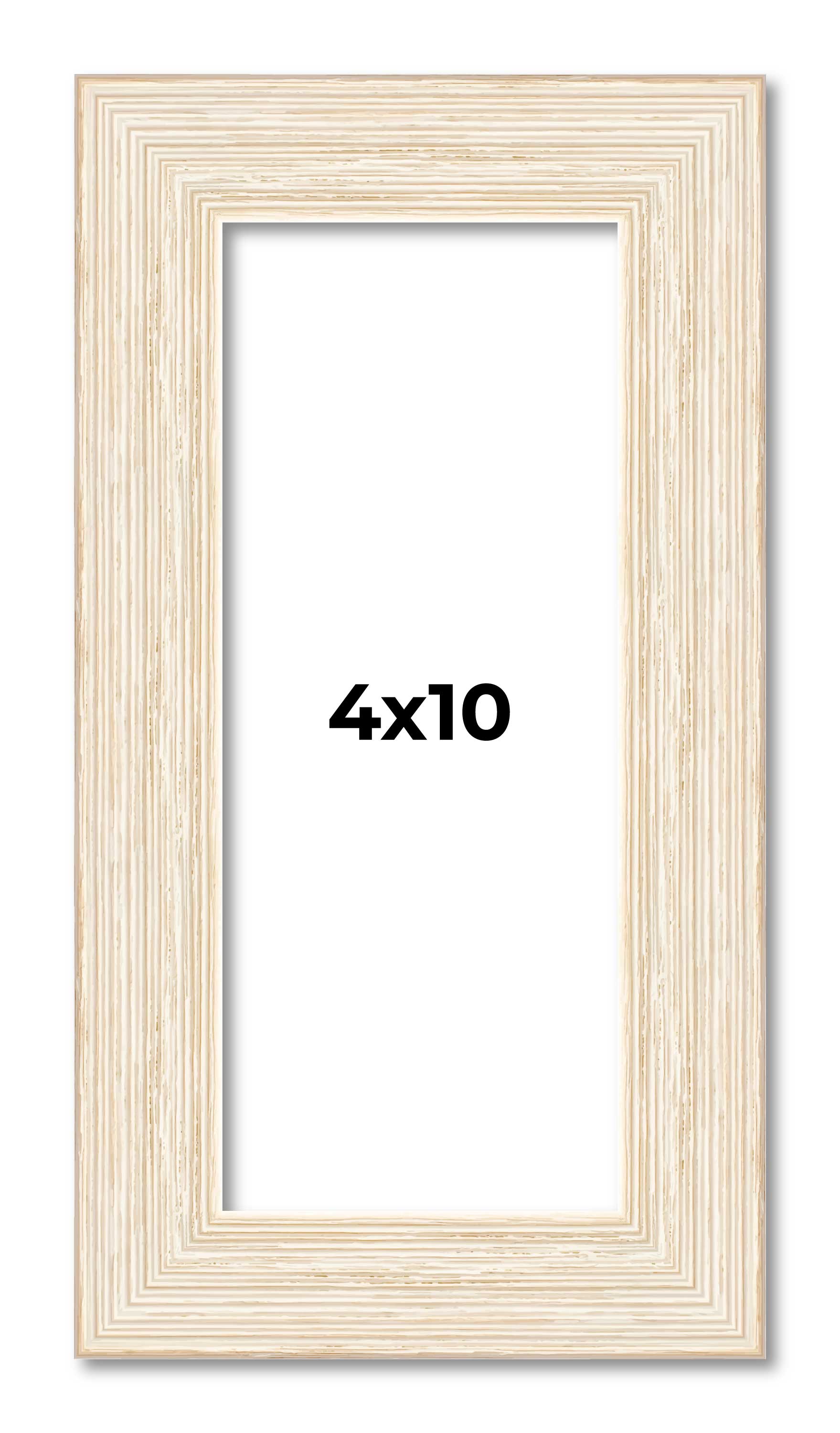 4x10 In Frame White Real Wood Picture Frame Width 1.5 inches | Interior Frame De main product image