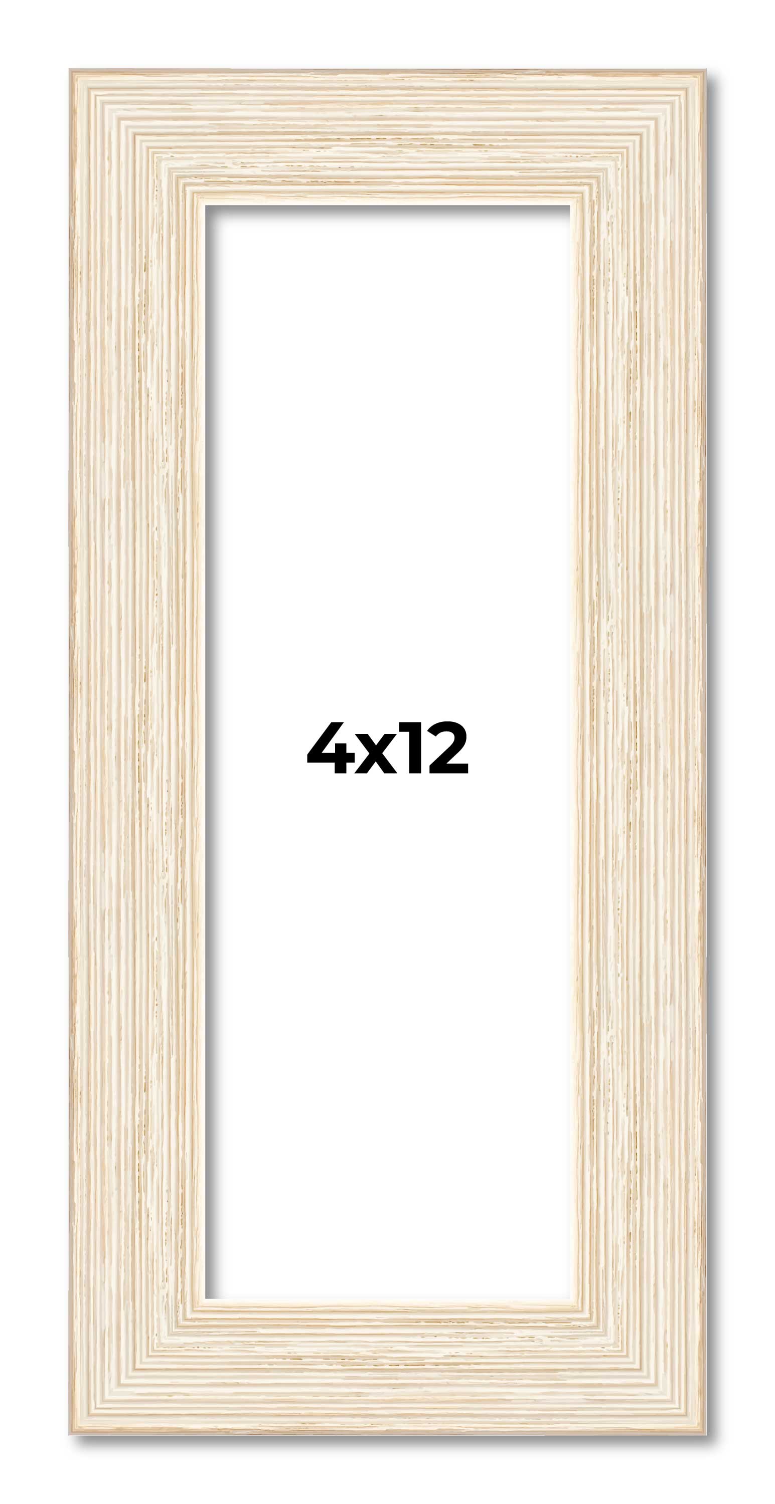 4x12 In Frame White Real Wood Picture Frame Width 1.5 inches | Interior Frame De main product image