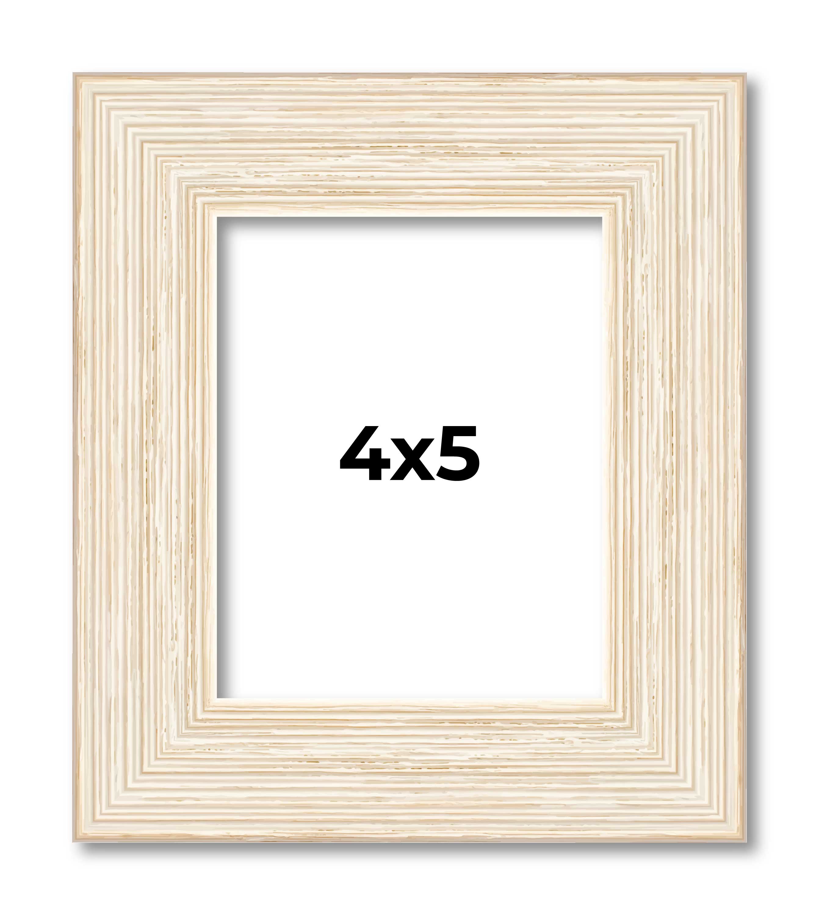 4×5 In Frame White Real Wood Picture Frame Width 1.5 inches | Interior Frame Dep