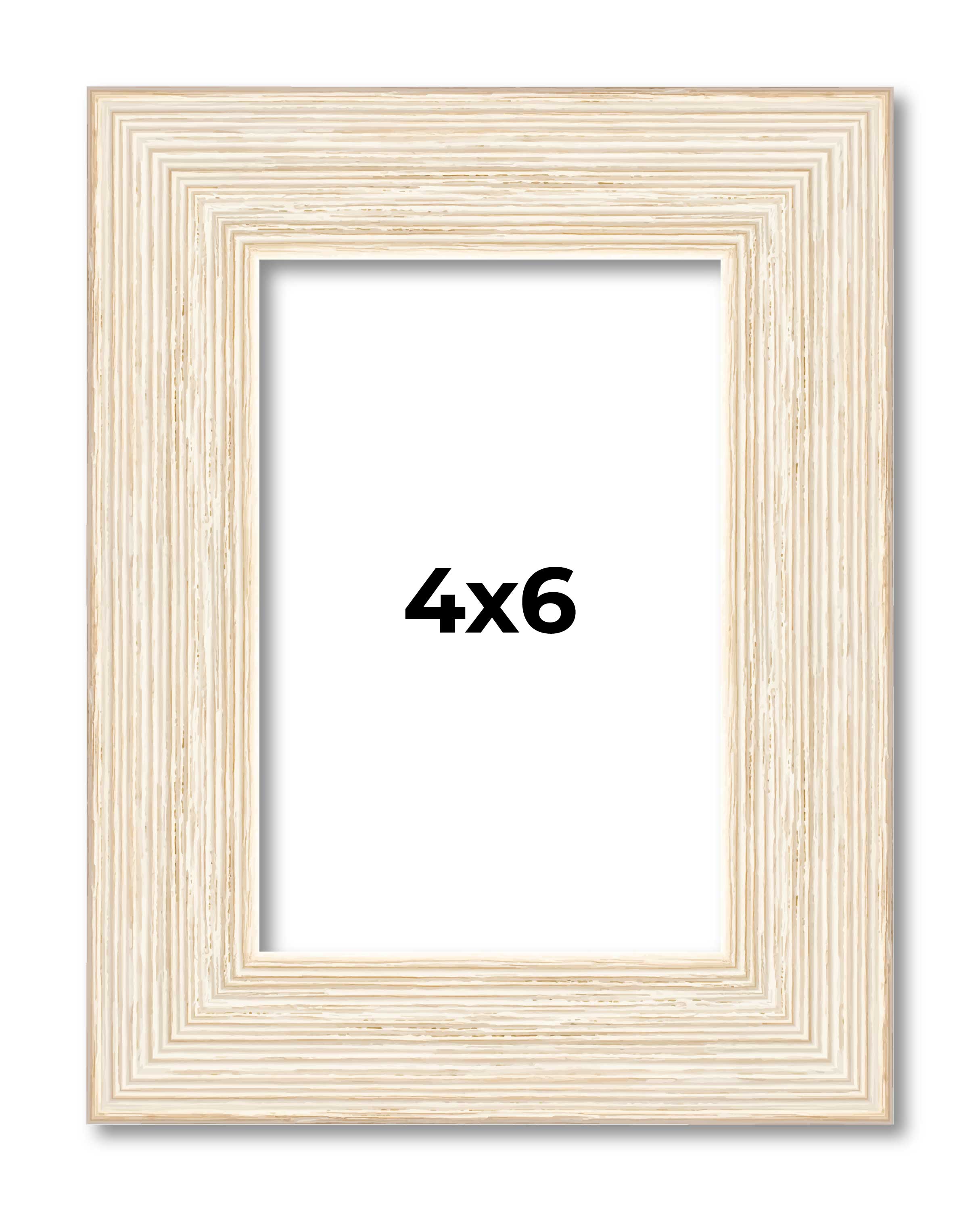 4x6 In Frame White Real Wood Picture Frame Width 1.5 inches | Interior Frame Dep main product image