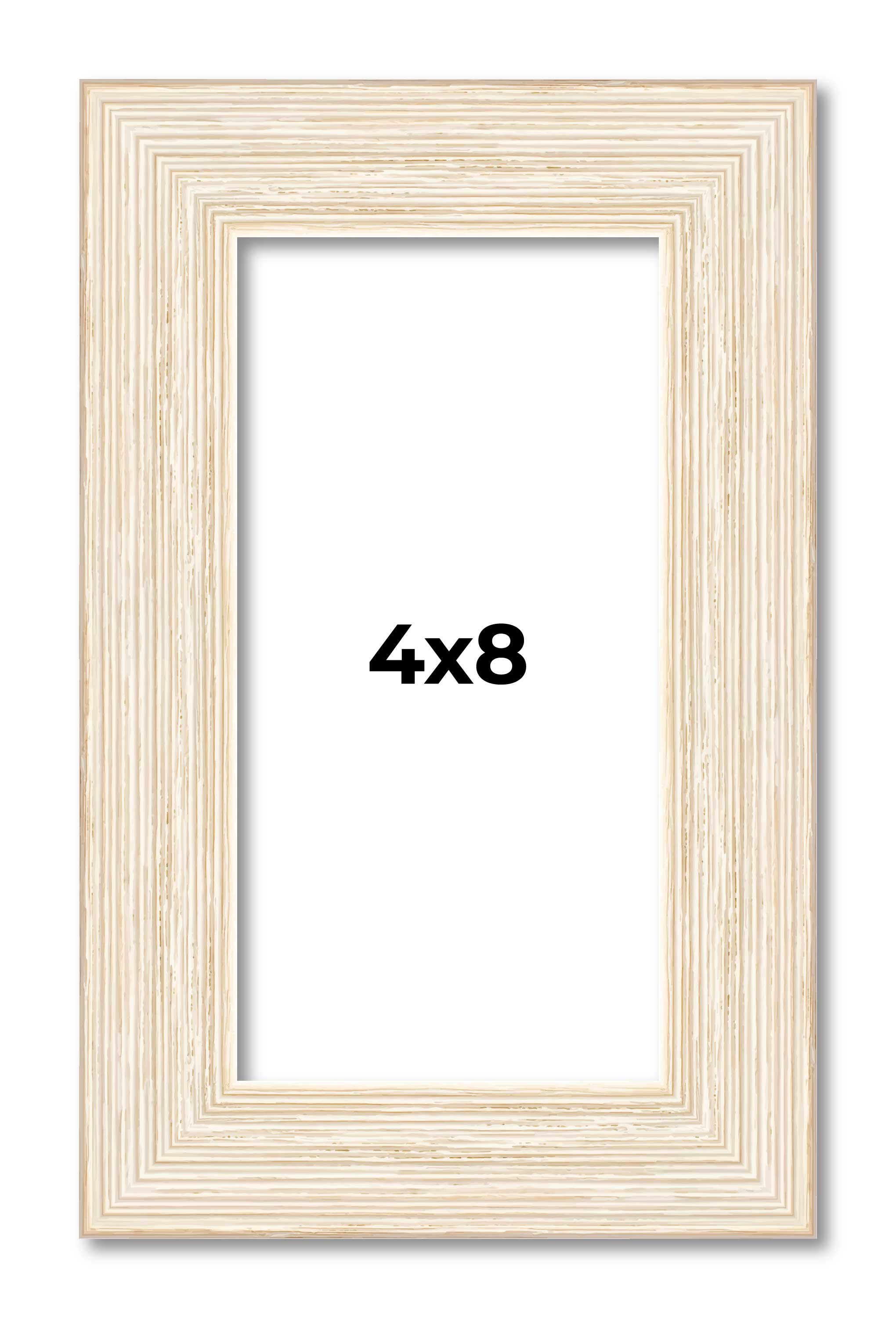 4x8 In Frame White Real Wood Picture Frame Width 1.5 inches | Interior Frame Dep main product image