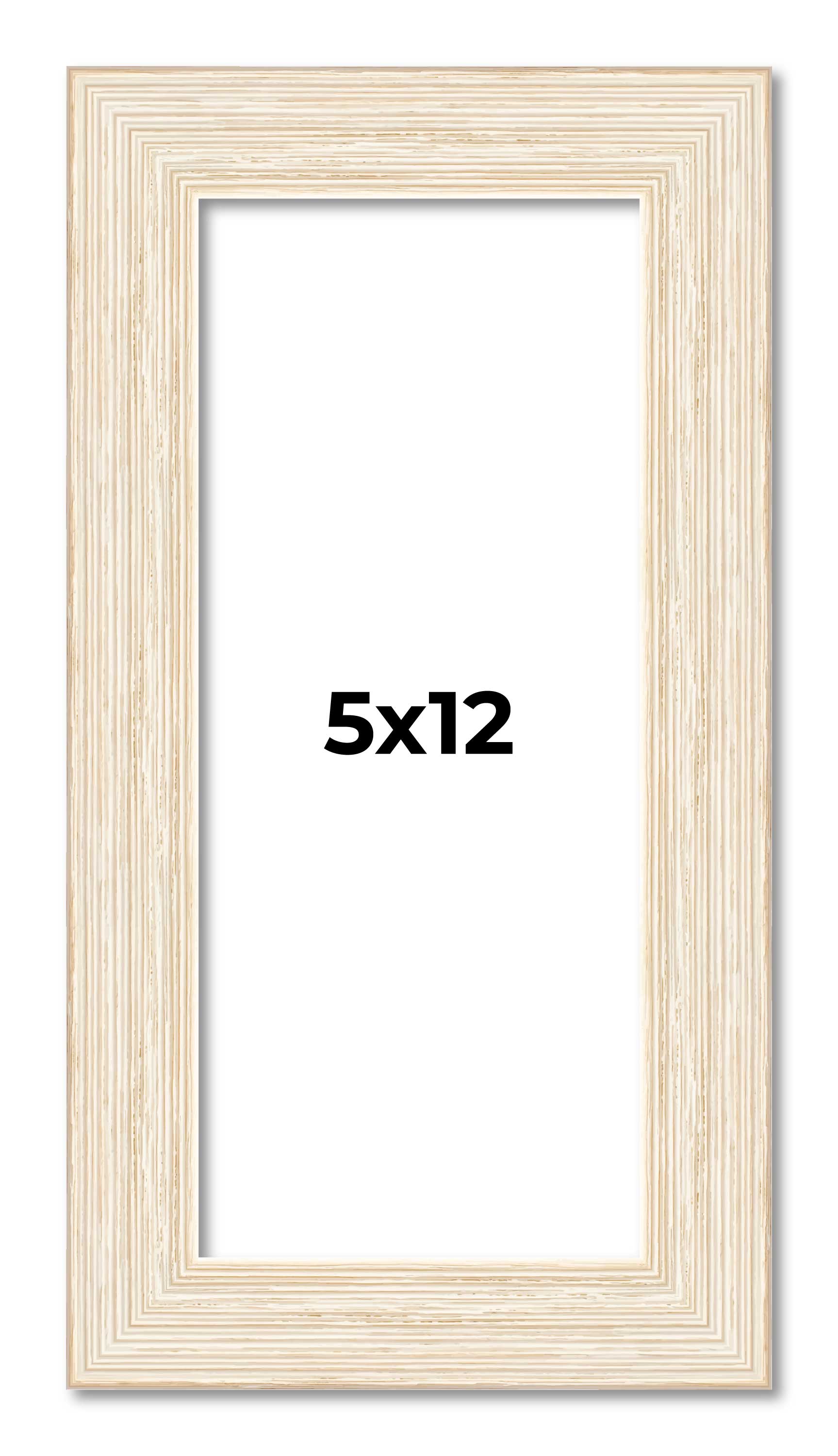 5×12 In Frame White Real Wood Picture Frame Width 1.5 inches | Interior Frame De