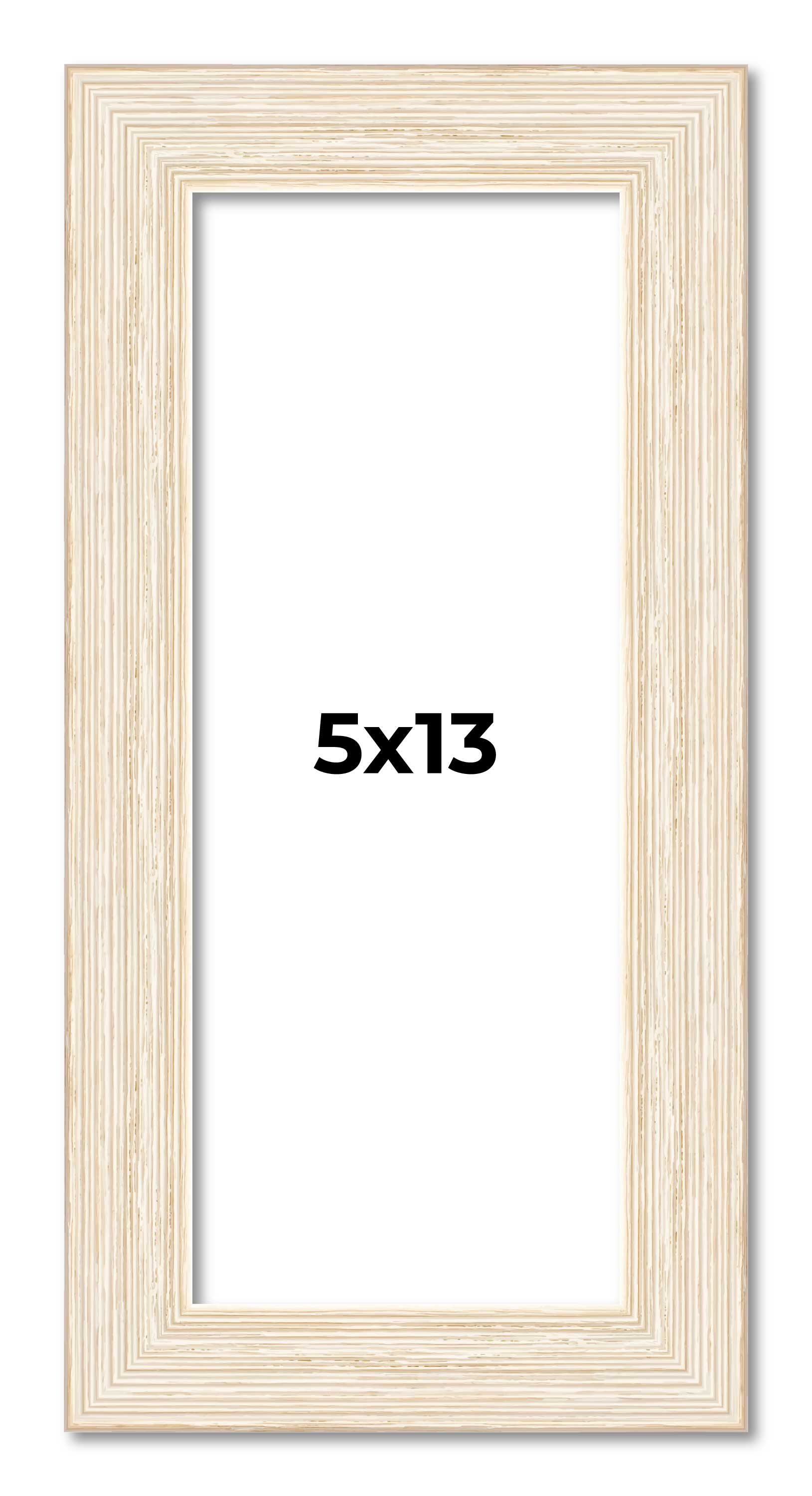5x13 In Frame White Real Wood Picture Frame Width 1.5 inches | Interior Frame De main product image