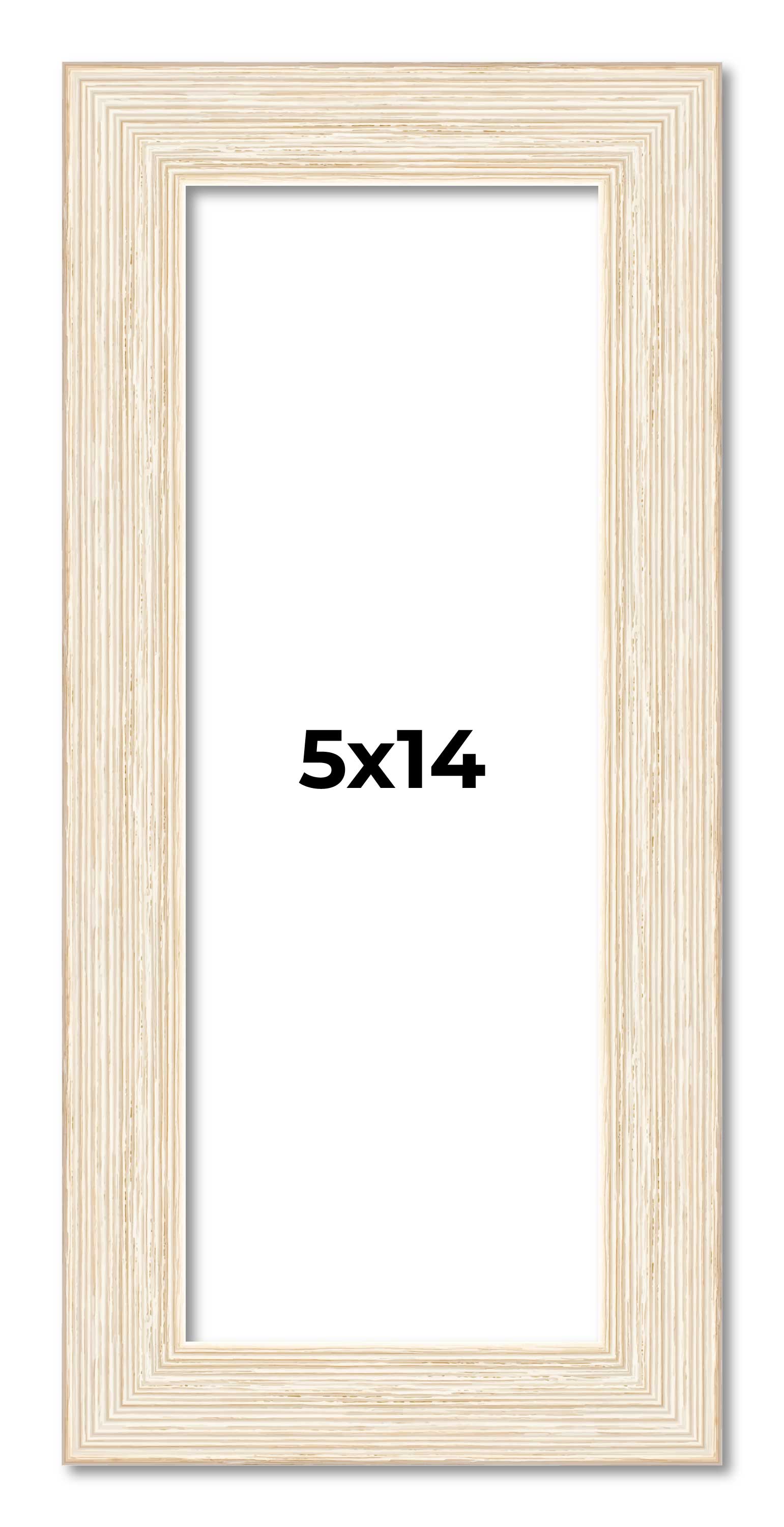 5×14 In Frame White Real Wood Picture Frame Width 1.5 inches | Interior Frame De