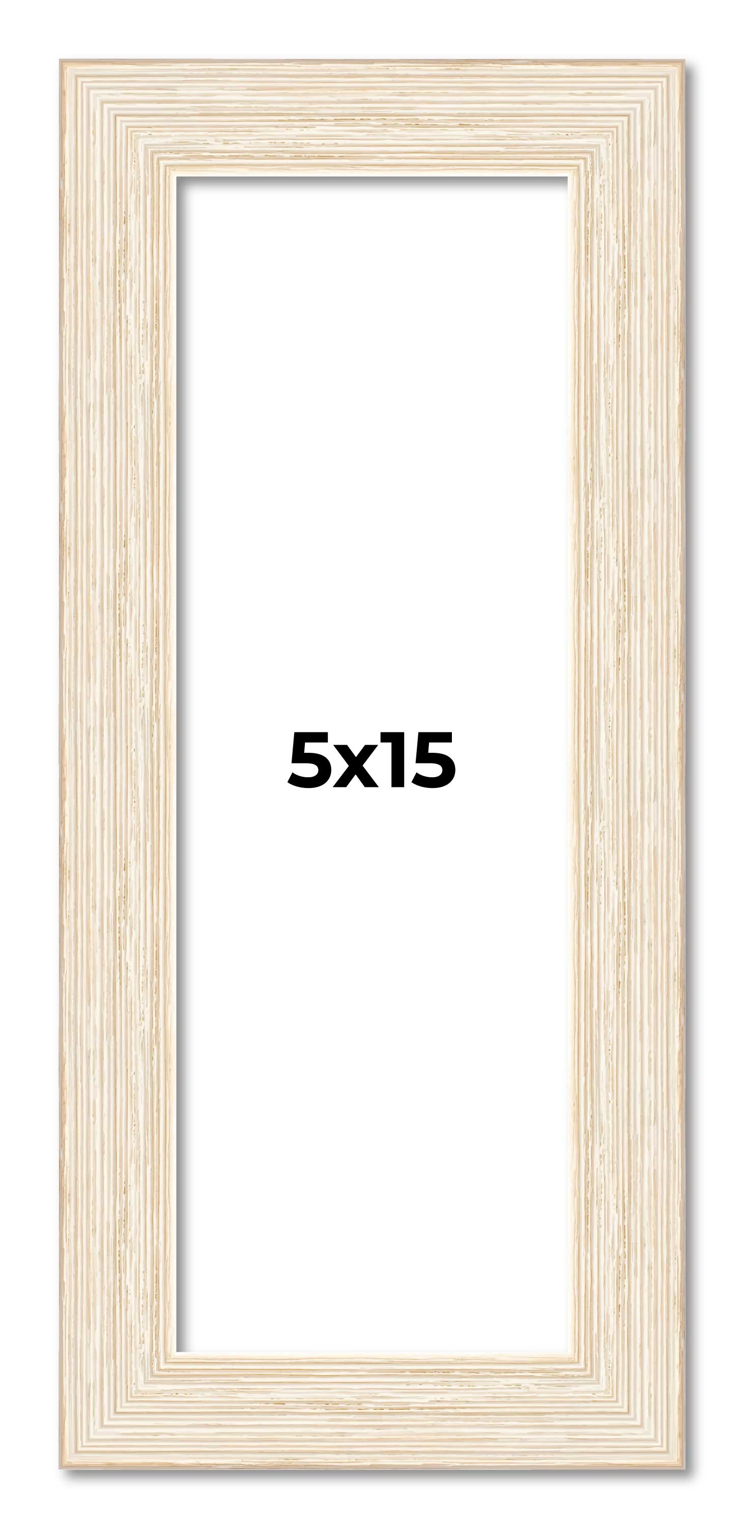 5×15 In Frame White Real Wood Picture Frame Width 1.5 inches | Interior Frame De