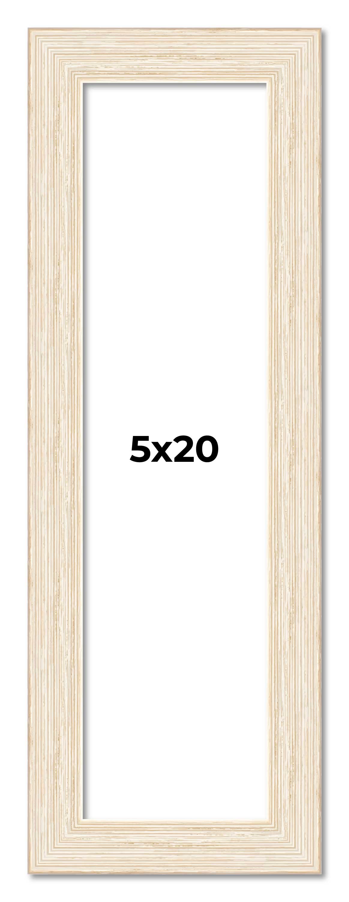 5×20 In Frame White Real Wood Picture Frame Width 1.5 inches | Interior Frame De