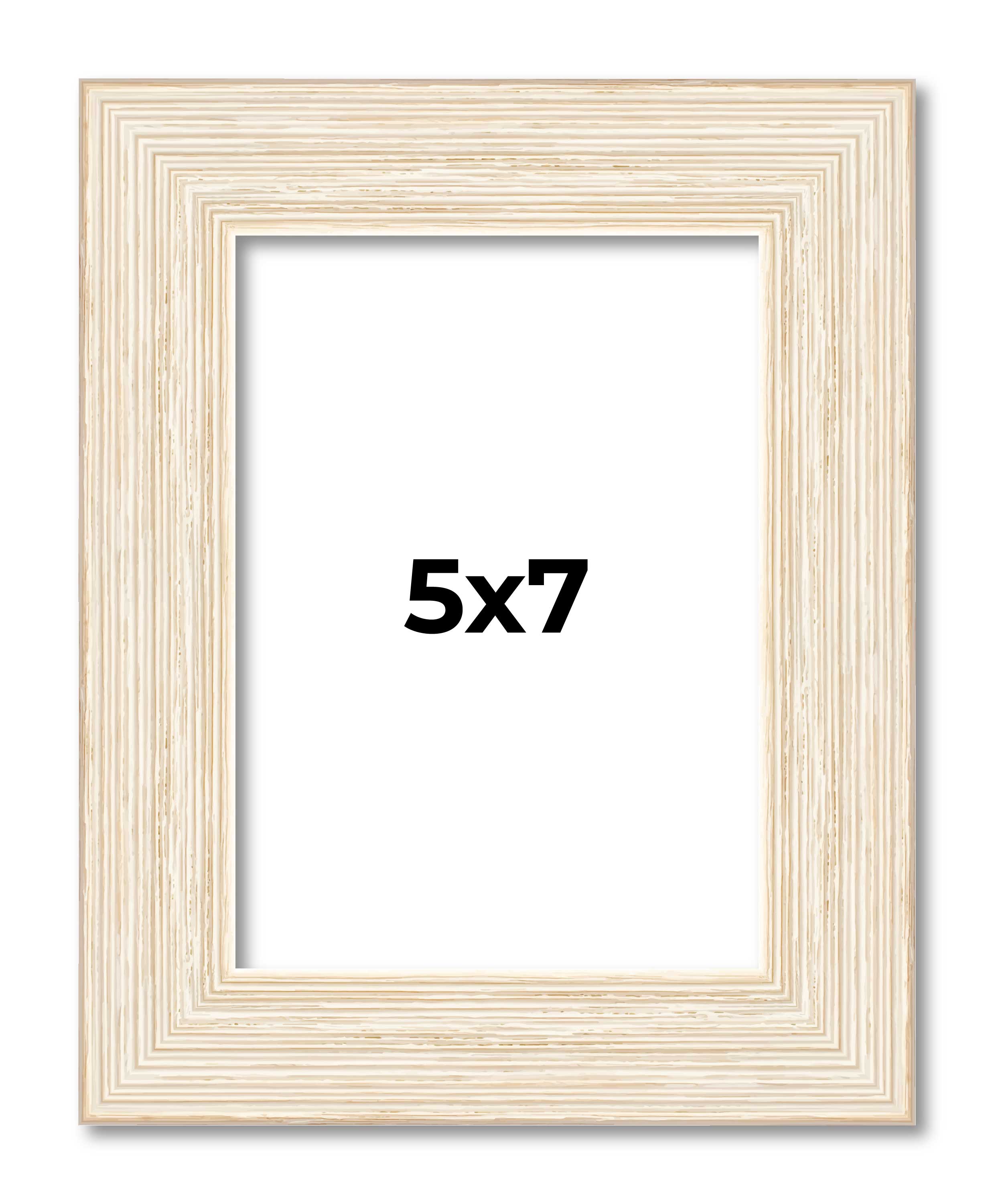 5×7 In Frame White Real Wood Picture Frame Width 1.5 inches | Interior Frame Dep