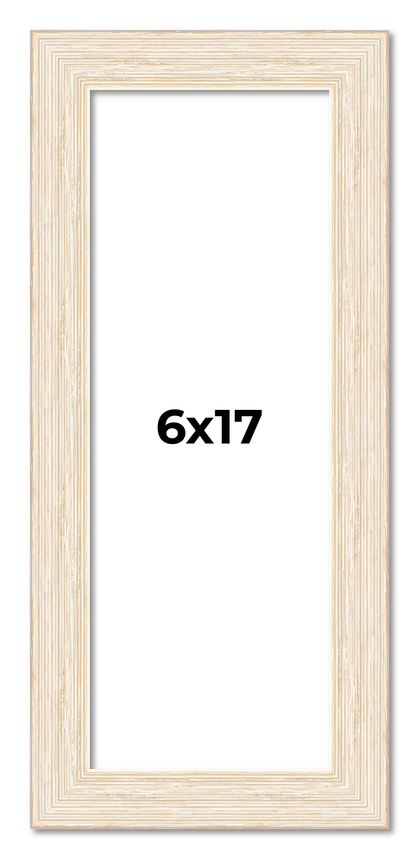 6x17 Frame White Real Wood Picture Frame Width 1.5 inches | Interior Frame Depth main product image