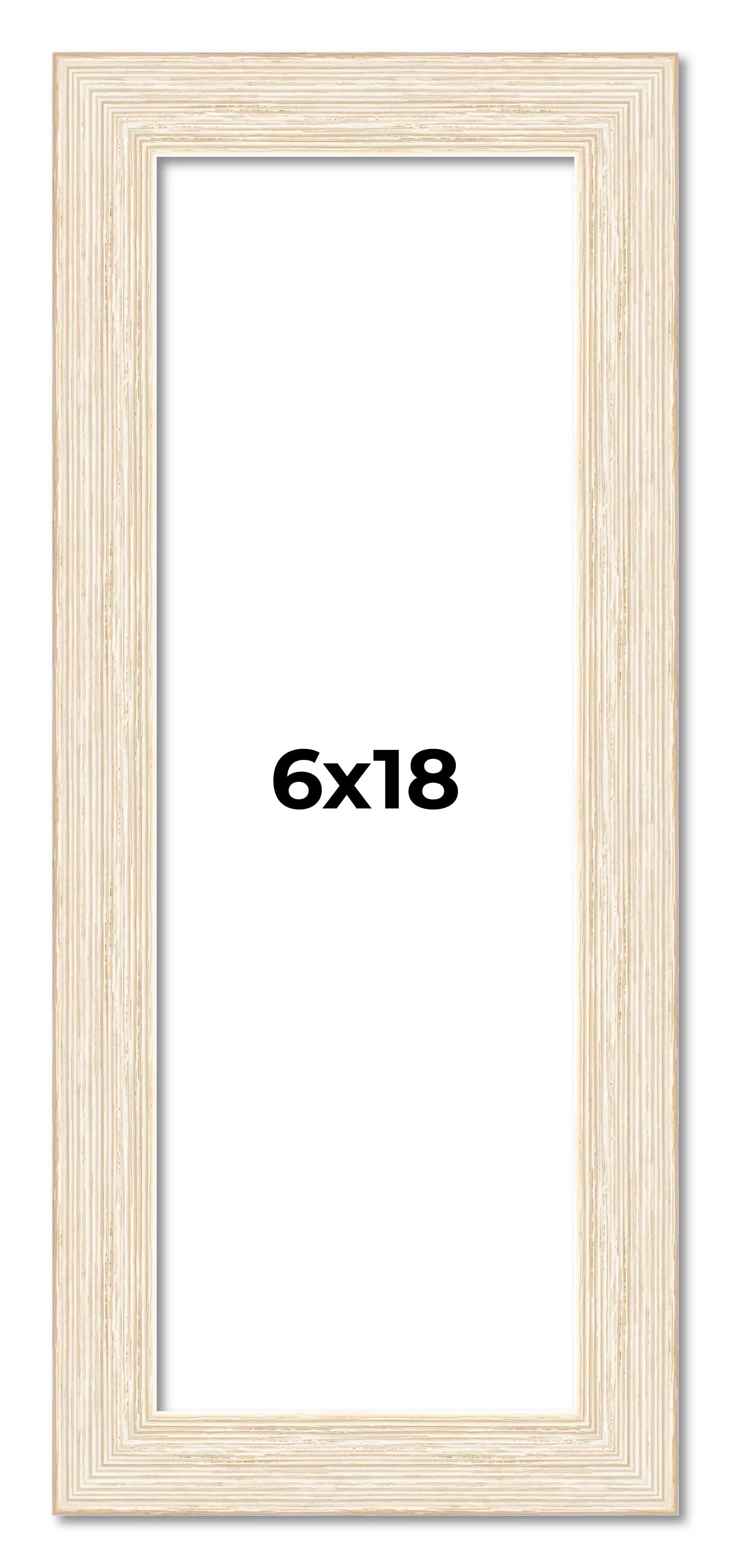 6x18 Frame White Real Wood Picture Frame Width 1.5 inches | Interior Frame Depth main product image