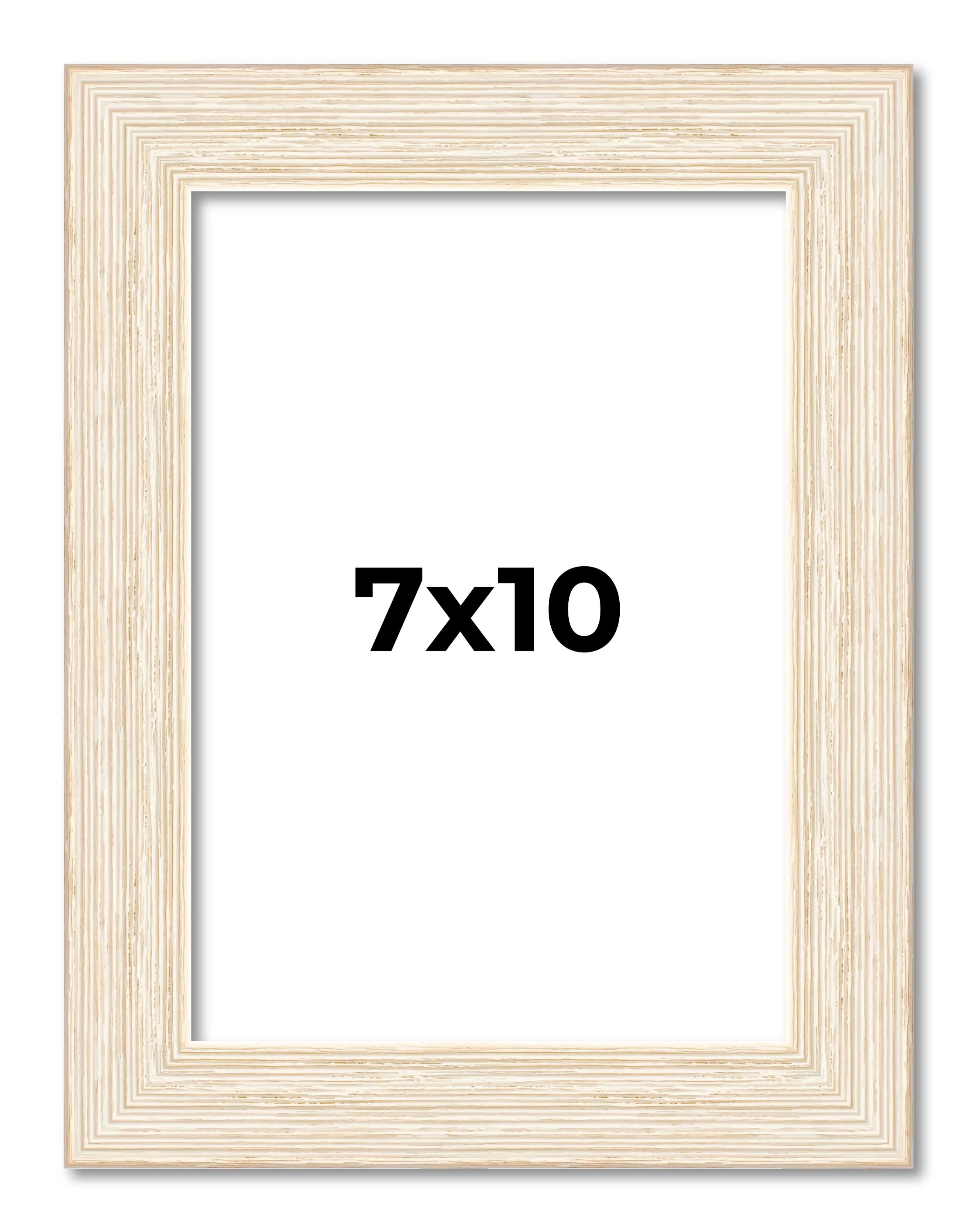 7x10 Frame White Real Wood Picture Frame Width 1.5 inches | Interior Frame Depth main product image