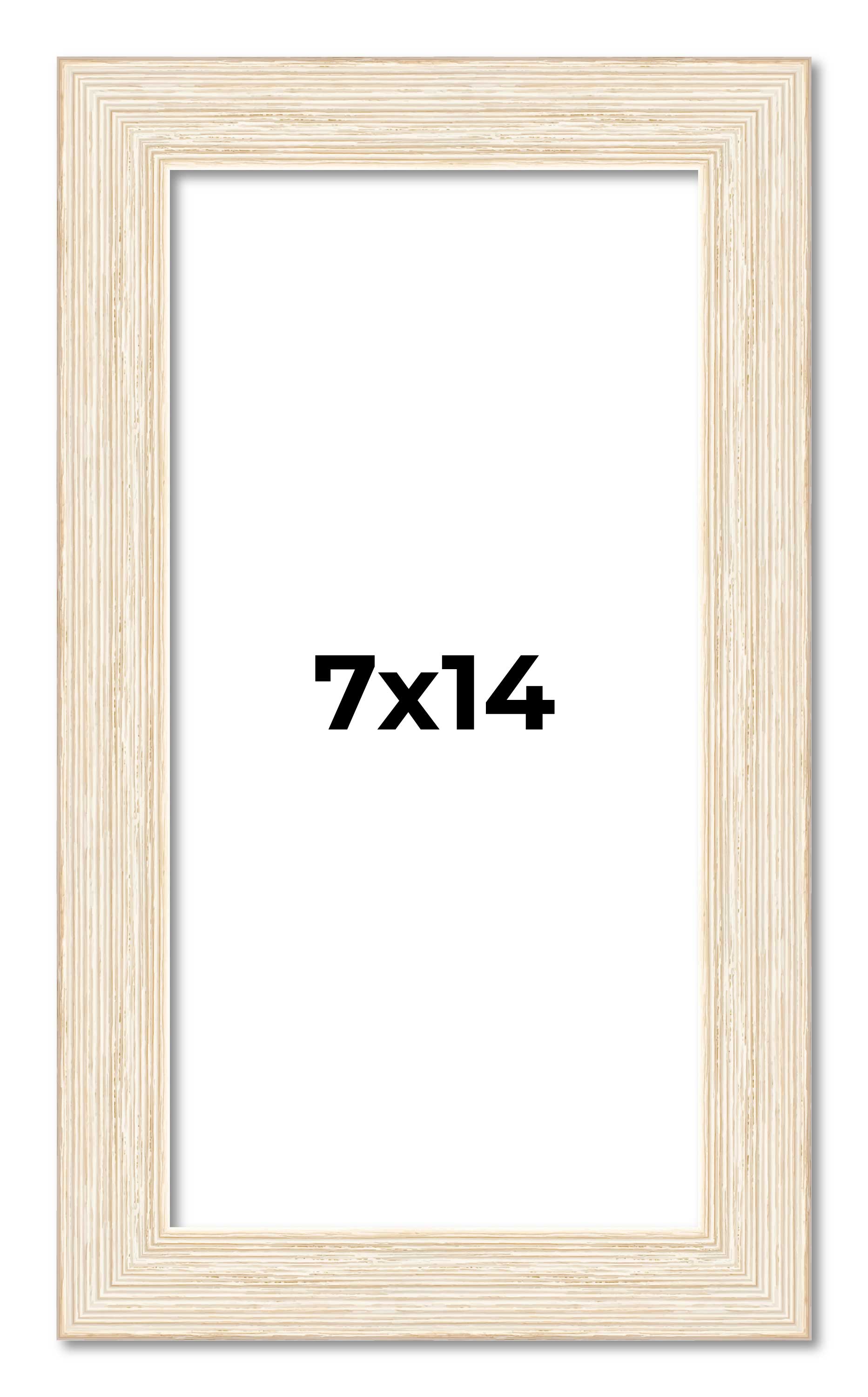 7x14 Frame White Real Wood Picture Frame Width 1.5 inches | Interior Frame Depth main product image