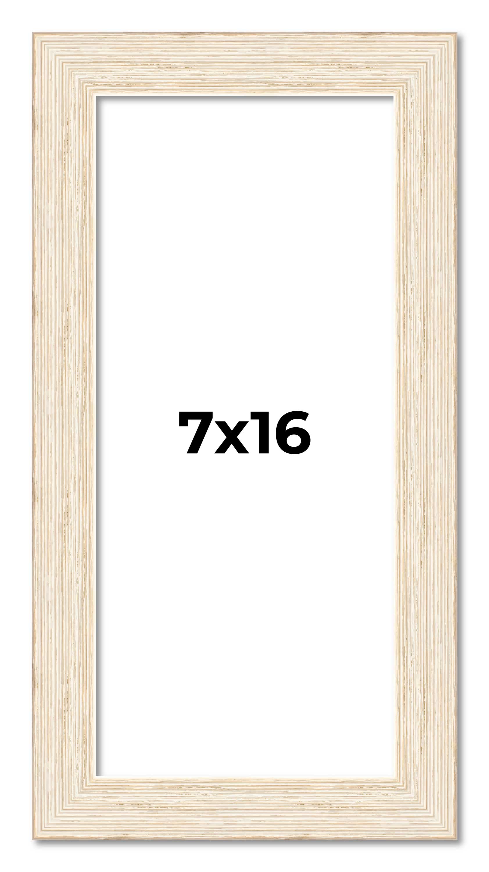 7x16 Frame White Real Wood Picture Frame Width 1.5 inches | Interior Frame Depth main product image