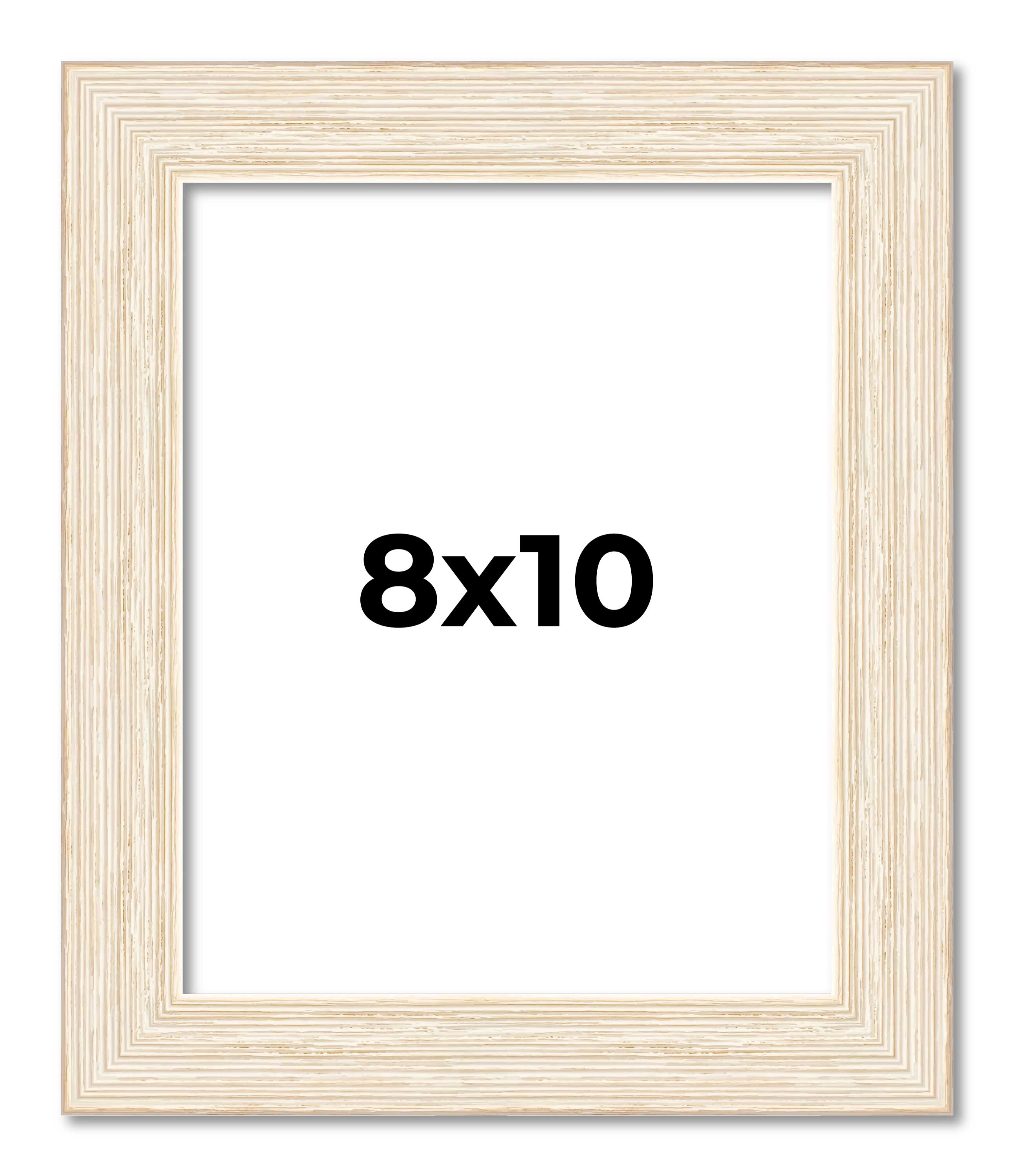 8x10 Frame White Barnwood Picture Frame - Modern Photo Frame Includes UV Acrylic