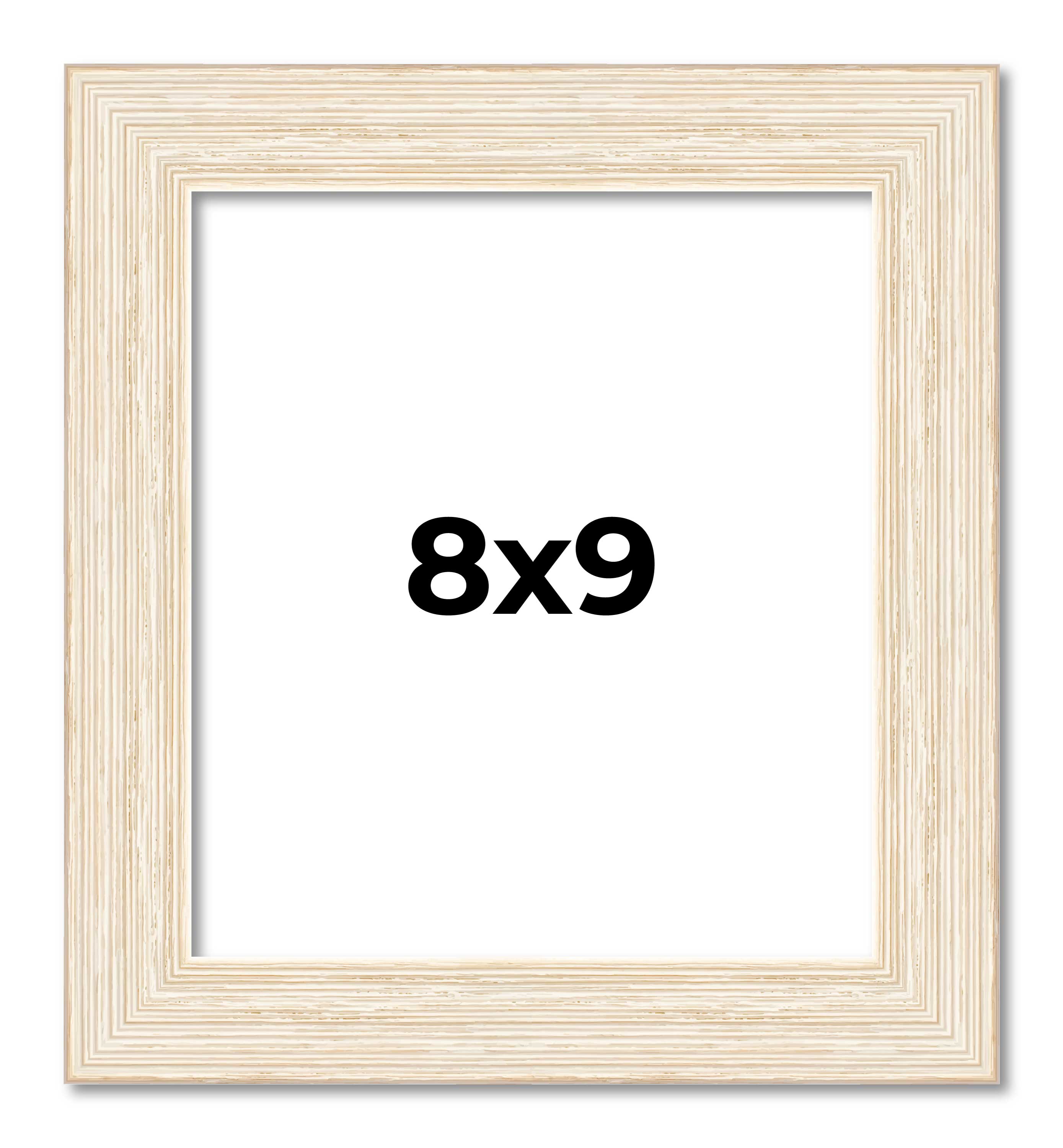 8x9 Frame White Real Wood Picture Frame Width 1.5 inches | Interior Frame Depth main product image