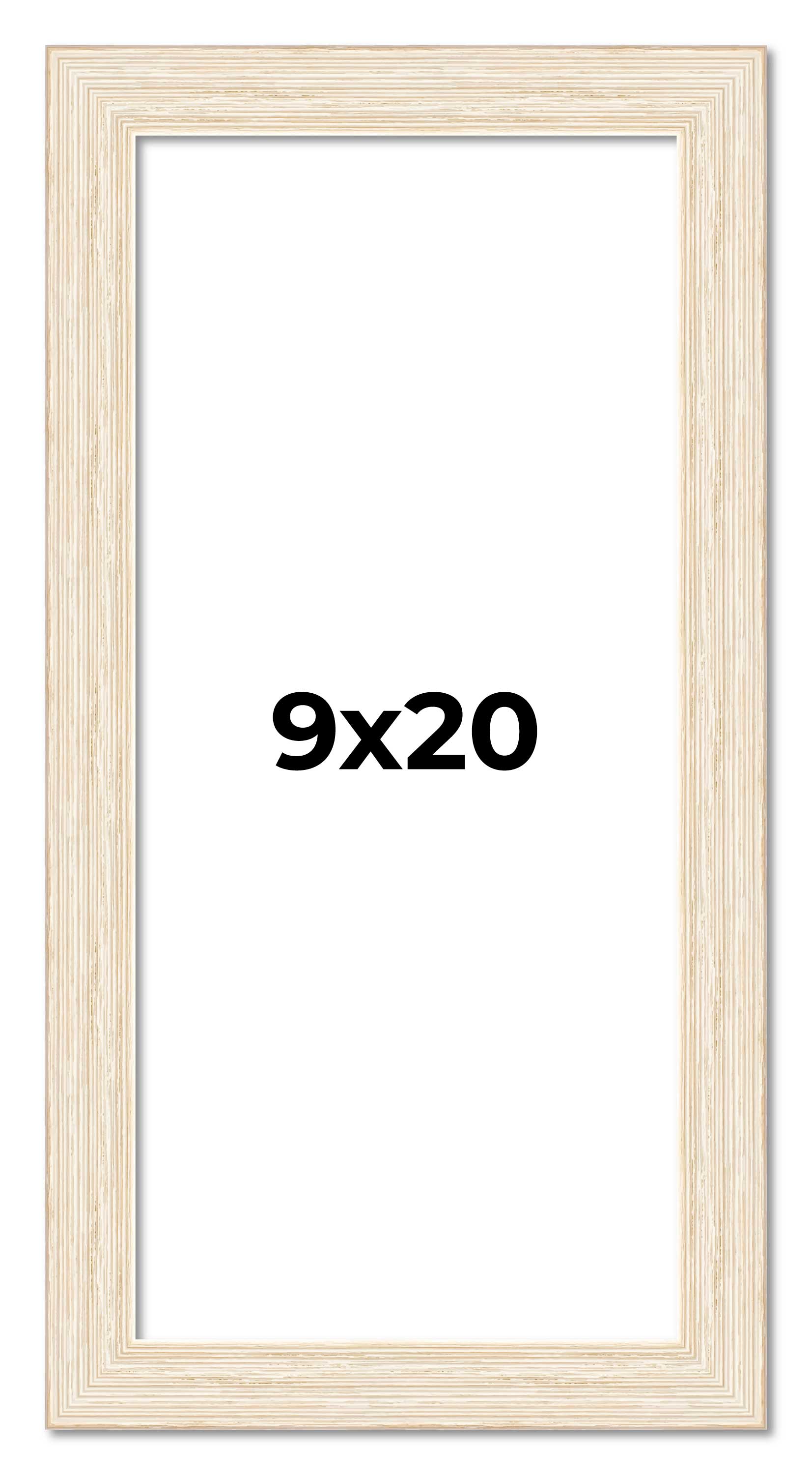 9x20 Frame White Real Wood Picture Frame Width 1.5 inches | Interior Frame Depth main product image