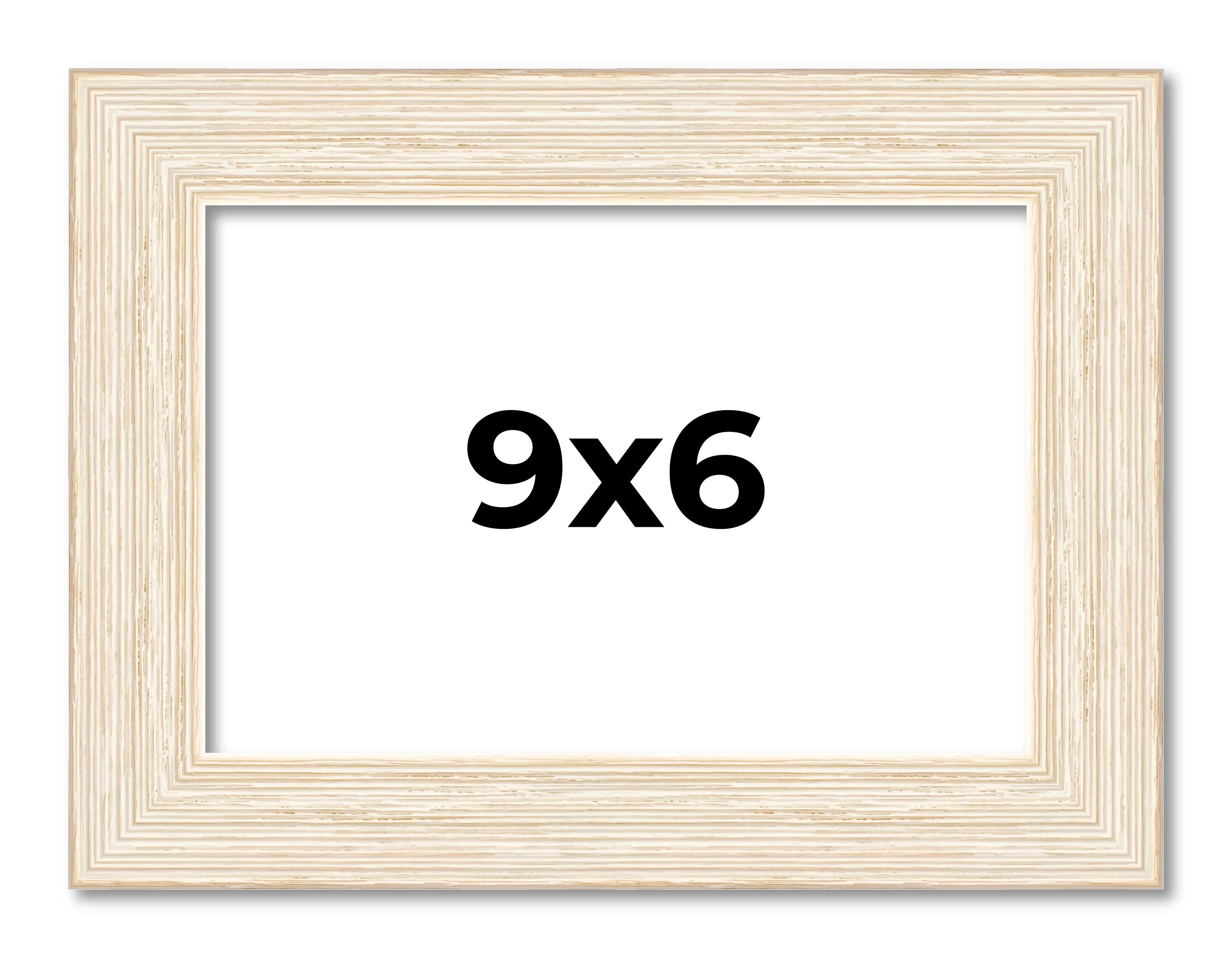 9×6 Frame White Real Wood Picture Frame Width 1.5 inches | Interior Frame Depth