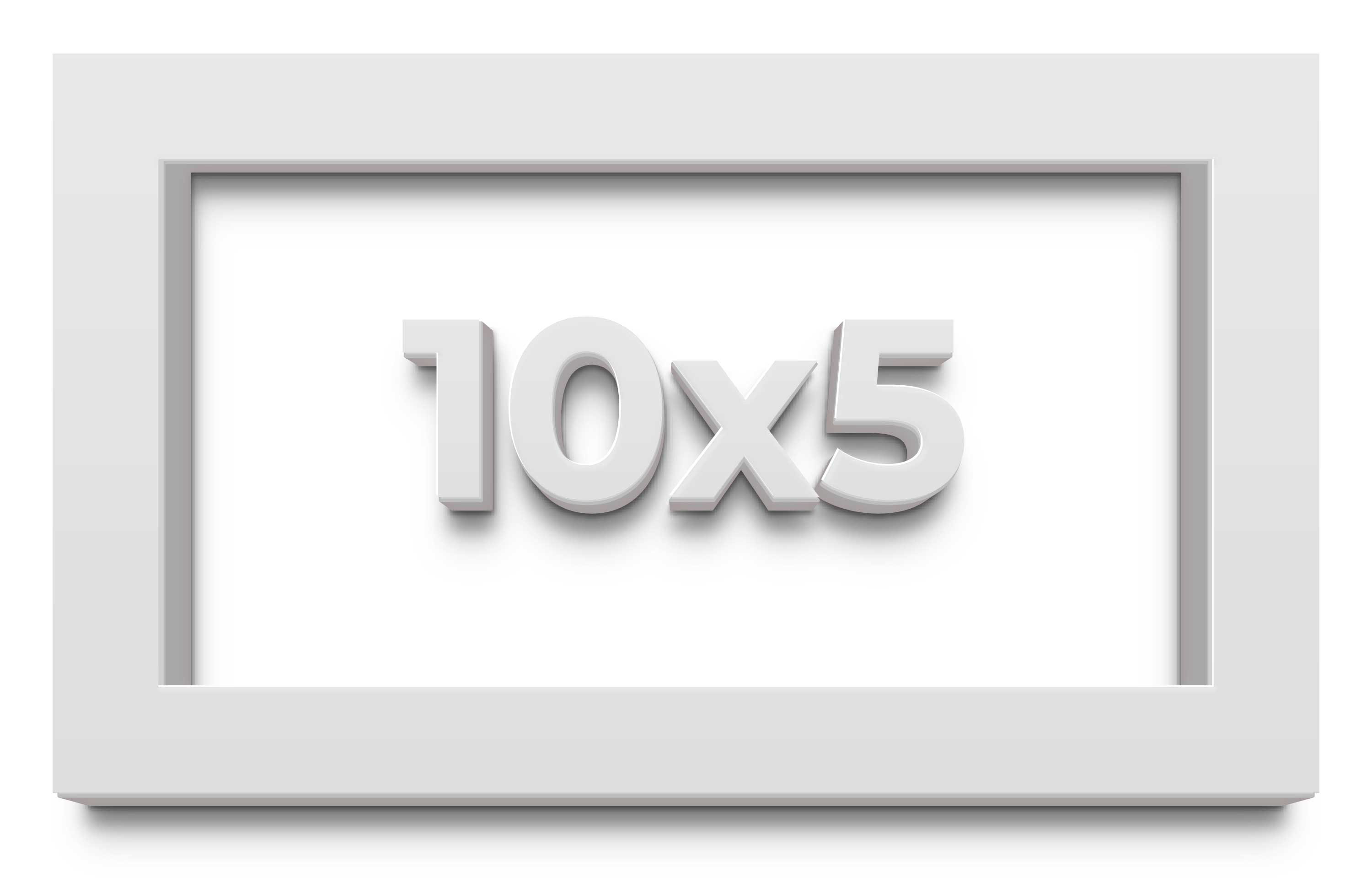 10×5 Shadow Box High Gloss White Display Frame | 1.625 Inches Deep | 1 Inch Moul