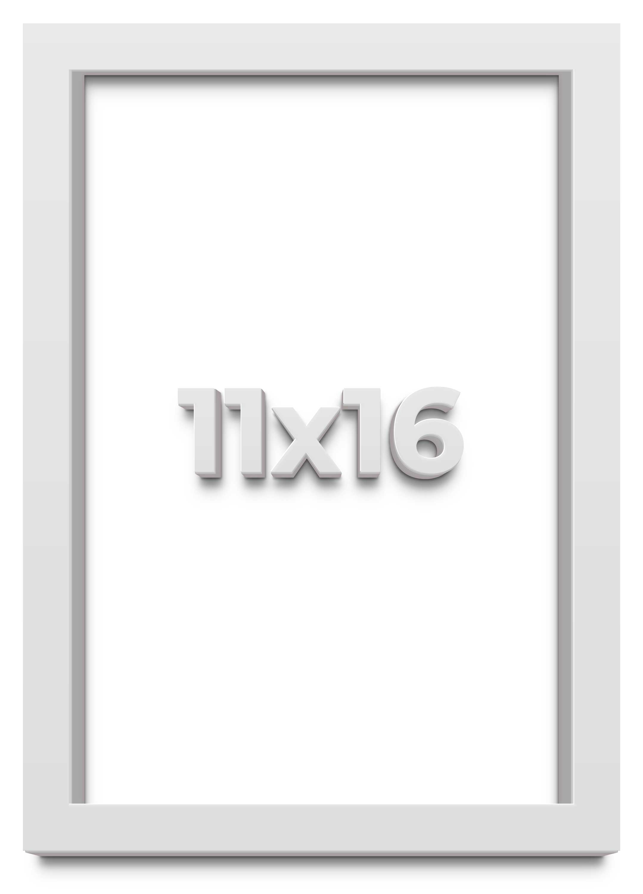11×16 Shadow Box High Gloss White Display Frame | 1.625 Inches Deep | 1 Inch Mou