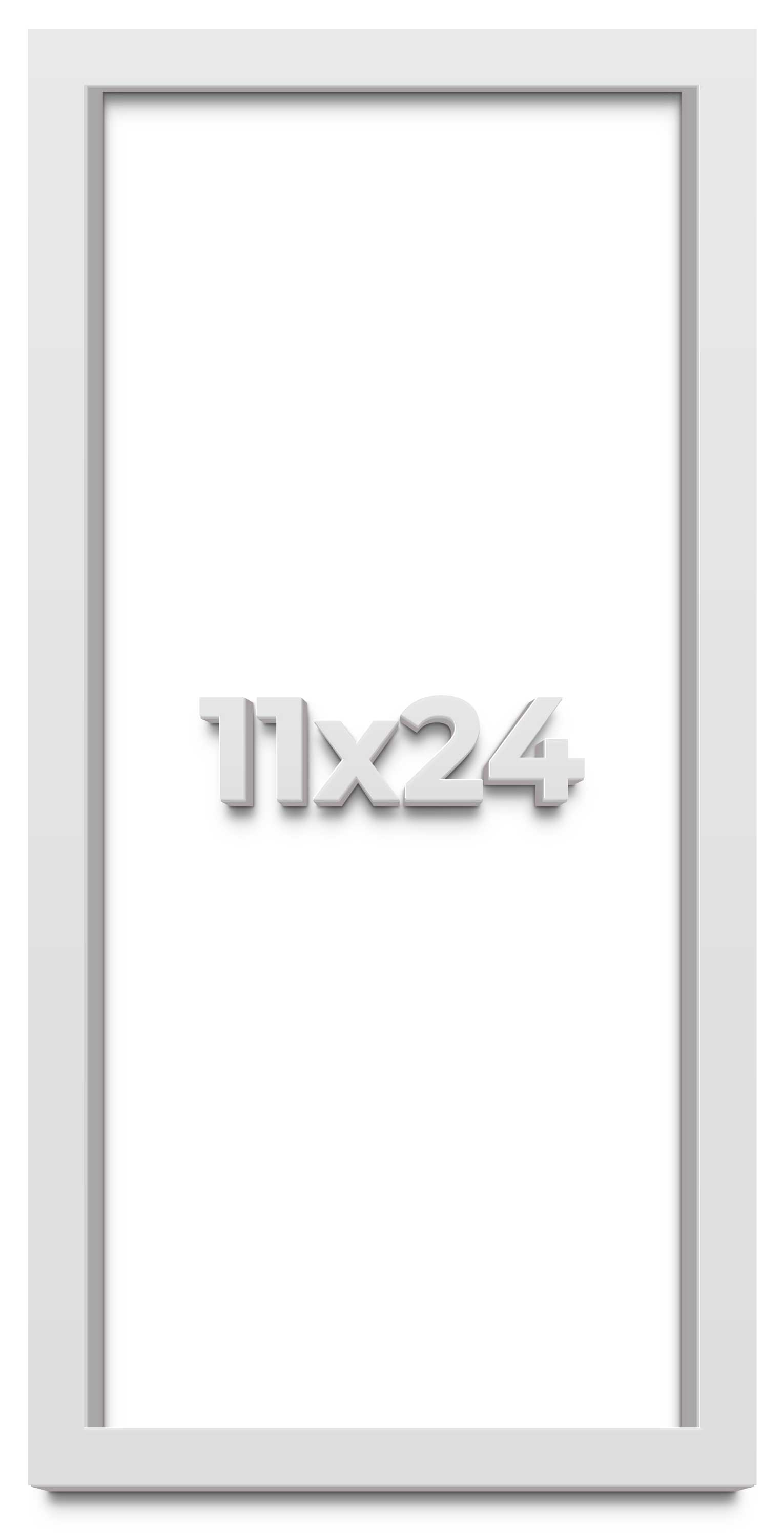 11×24 Shadow Box High Gloss White Display Frame | 1.625 Inches Deep | 1 Inch Mou