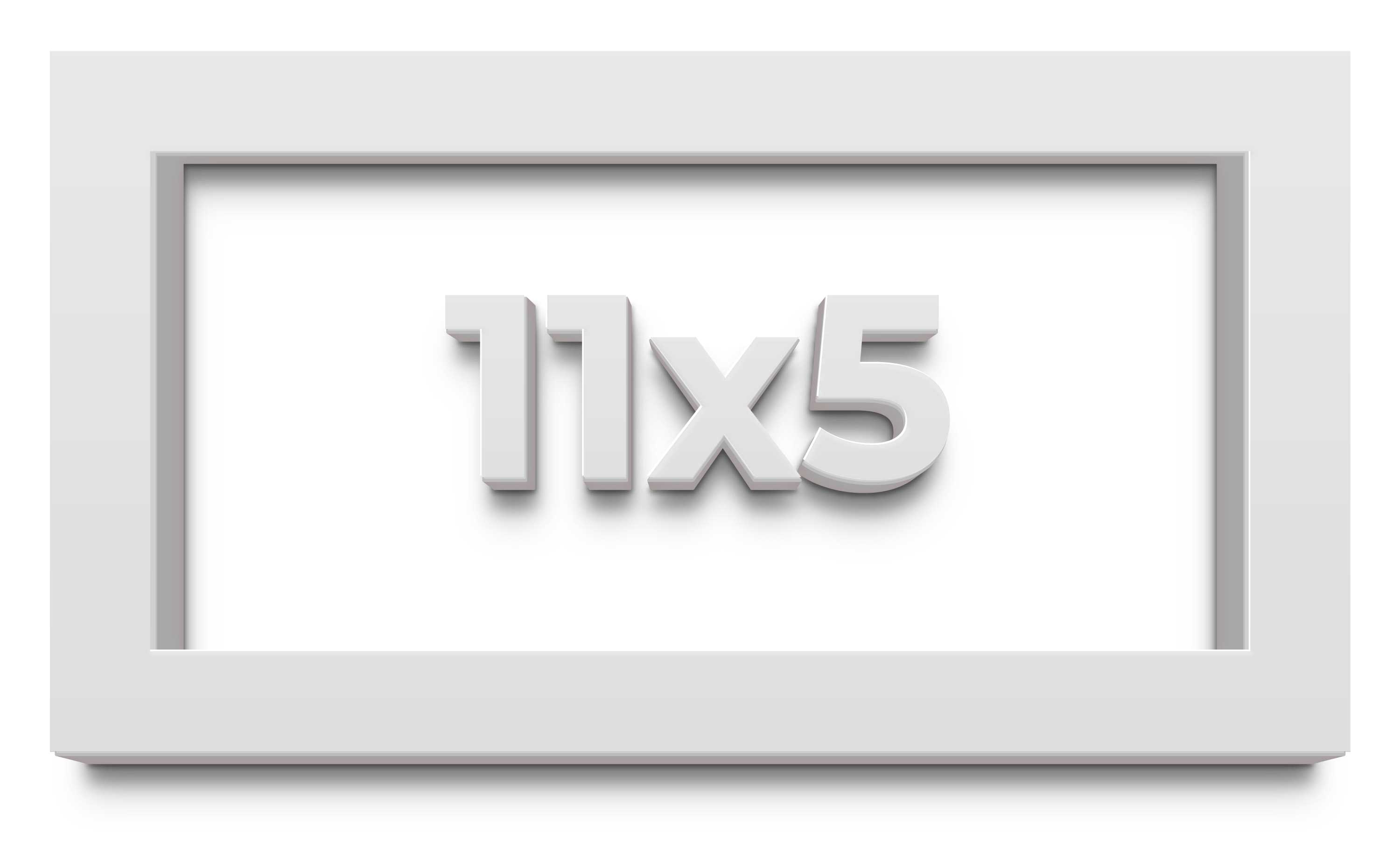 11×5 Shadow Box High Gloss White Display Frame | 1.625 Inches Deep | 1 Inch Moul