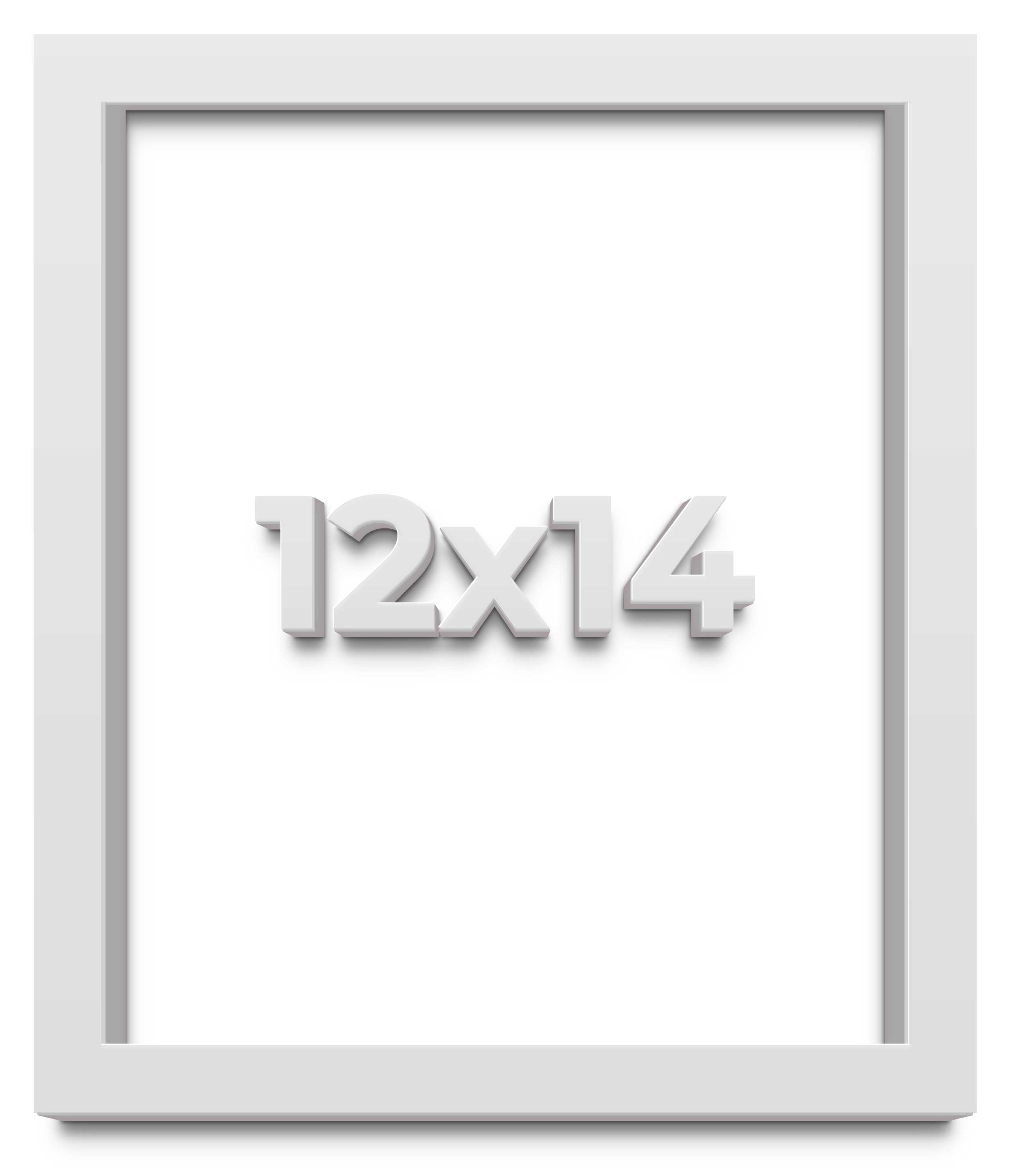 12×14 Shadow Box High Gloss White Display Frame | 1.625 Inches Deep | 1 Inch Mou