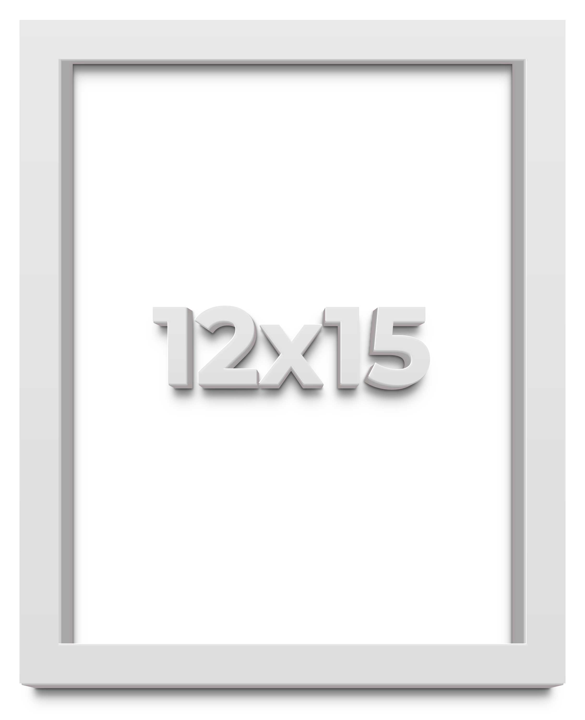 12×15 Shadow Box High Gloss White Display Frame | 1.625 Inches Deep | 1 Inch Mou