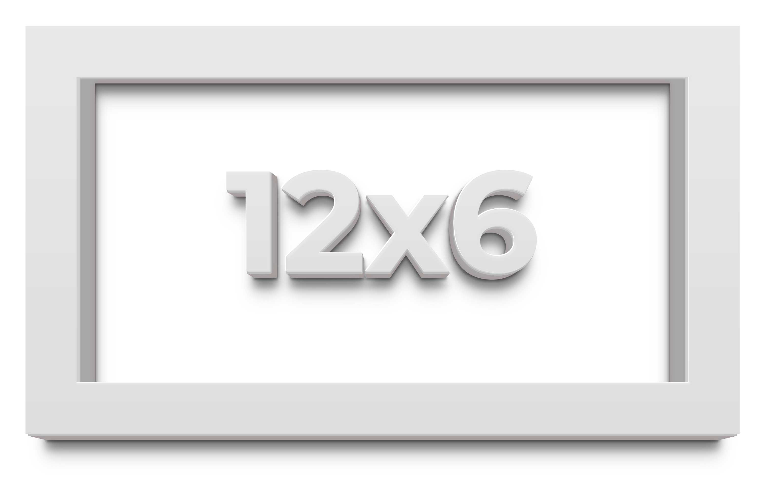 12x6 Shadow Box Hochglanz Weiß Display Rahmen | 1,625 Zoll Tief | 1 Zoll Moul - Bild 1 von 4