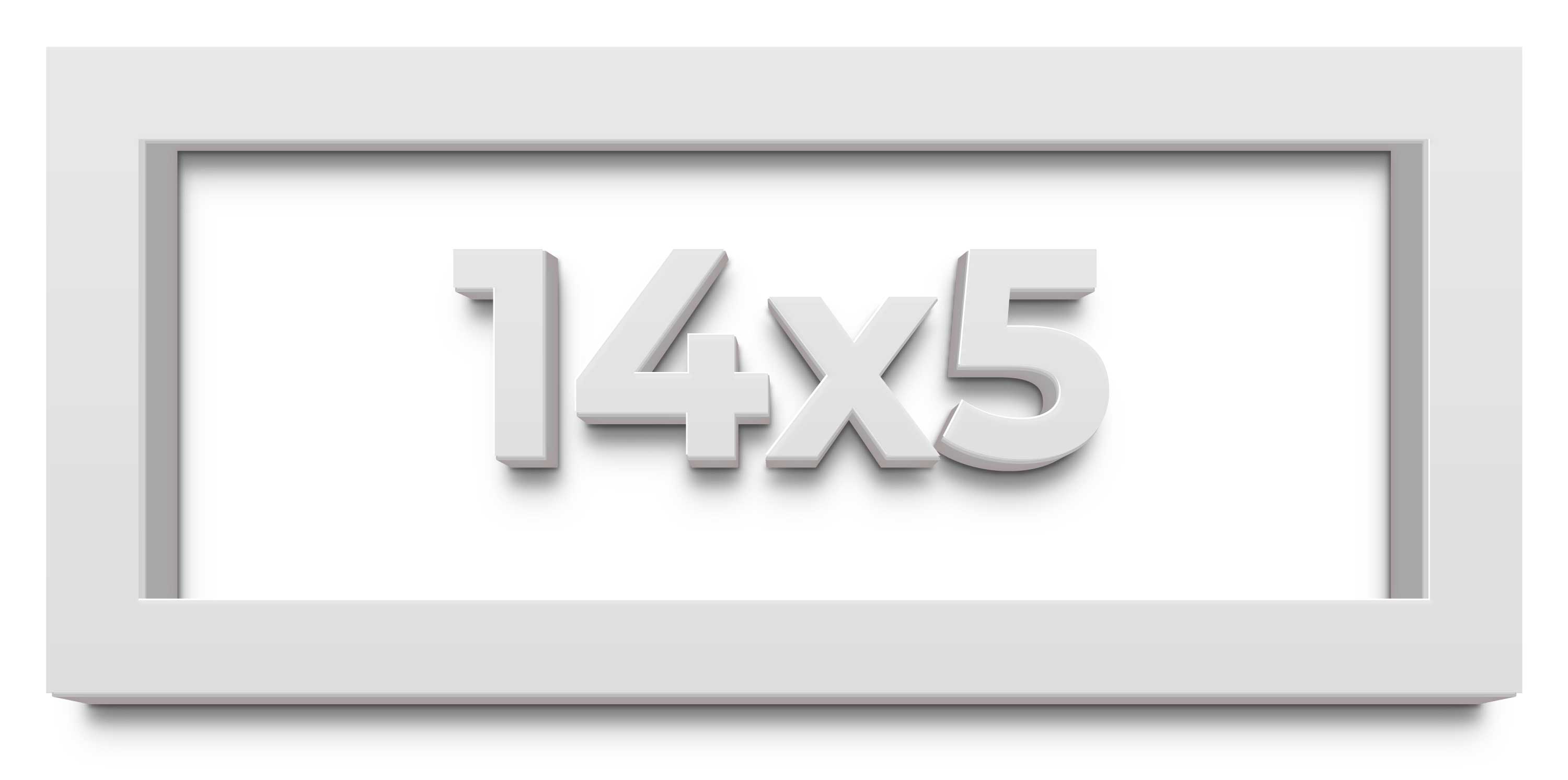 14×5 Shadow Box High Gloss White Display Frame | 1.625 Inches Deep | 1 Inch Moul