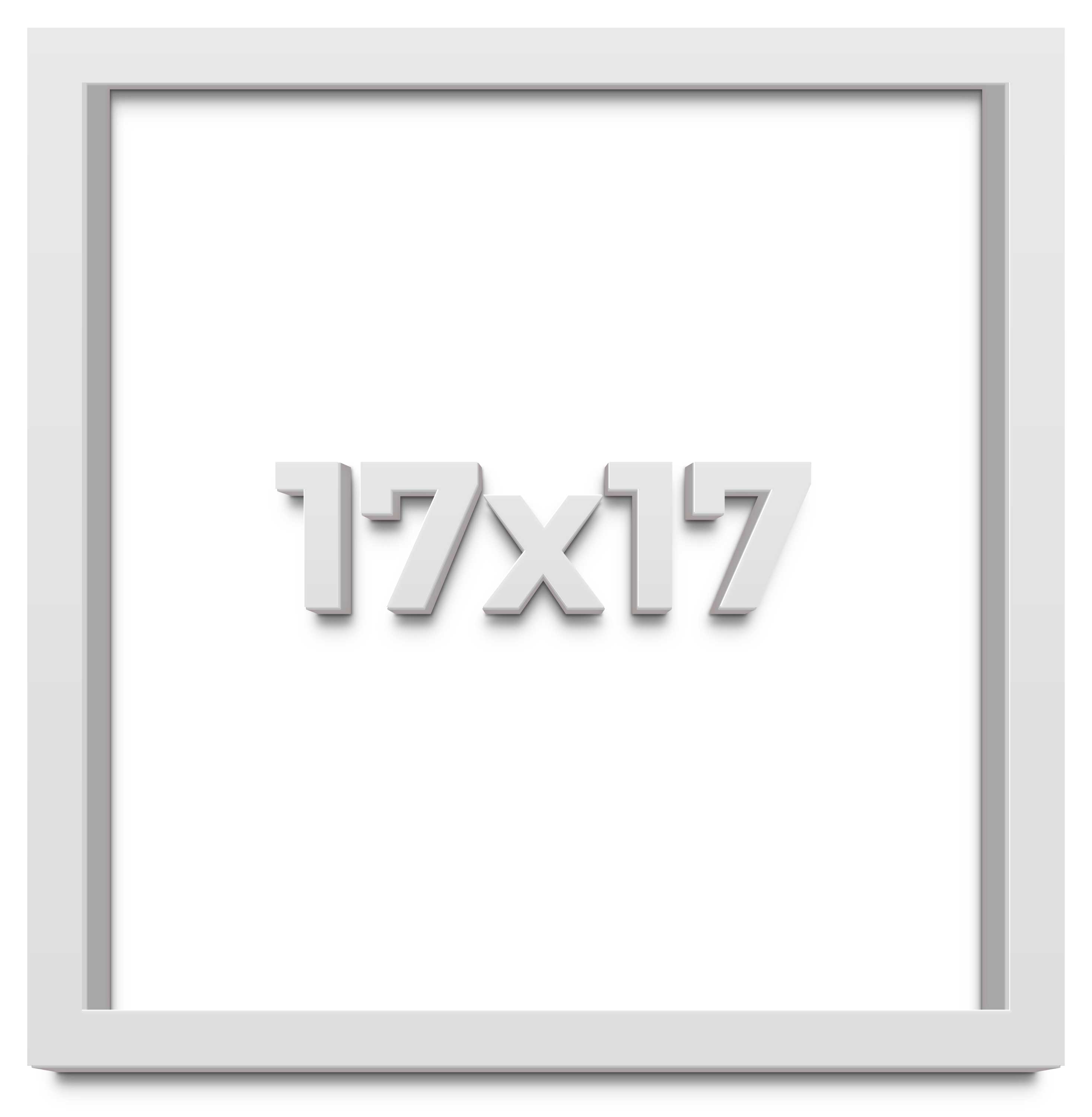 17×17 Shadow Box High Gloss White Display Frame | 1.625 Inches Deep | 1 Inch Mou