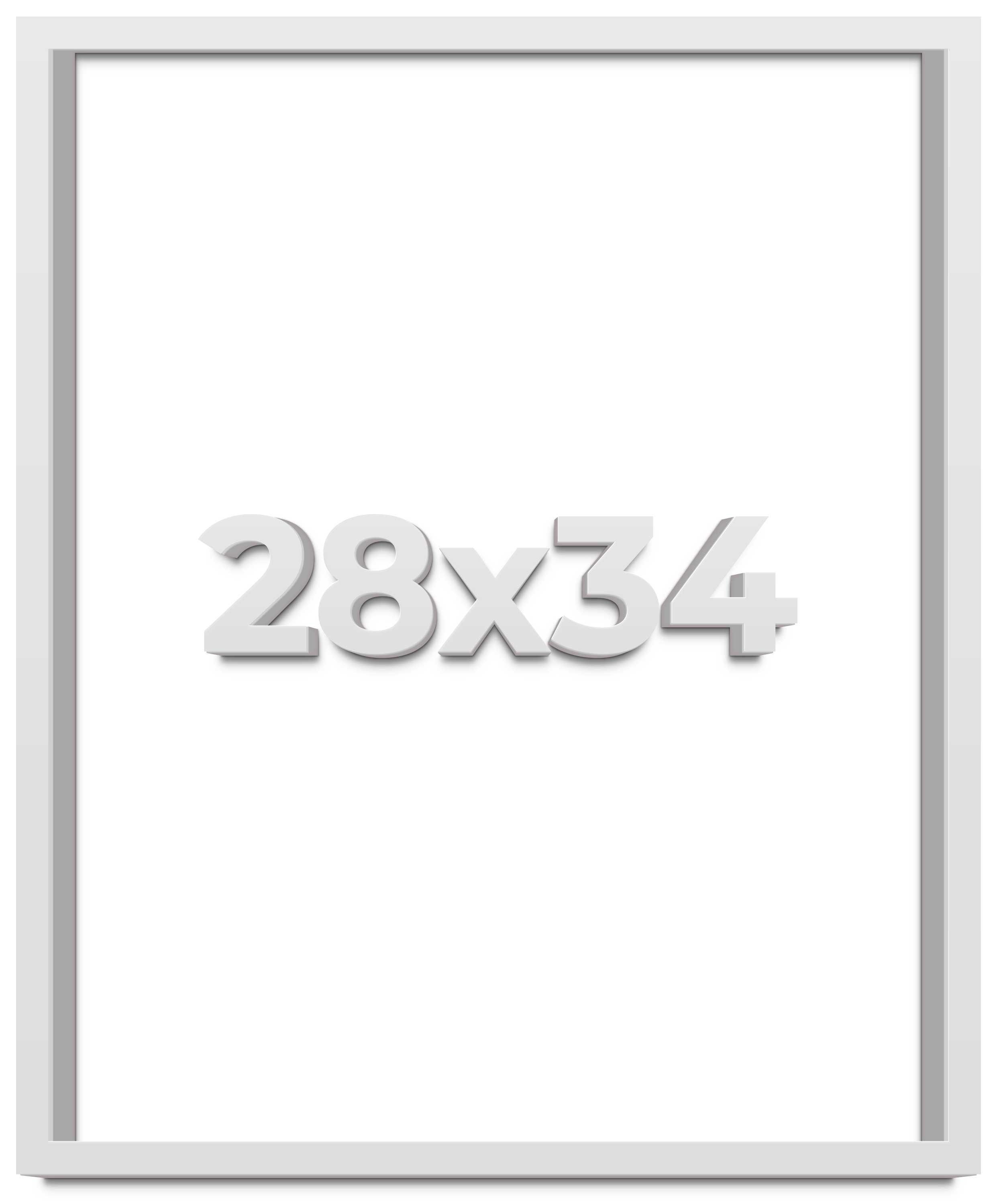 28×34 Shadow Box High Gloss White Display Frame | 1.625 Inches Deep | 1 Inch Mou