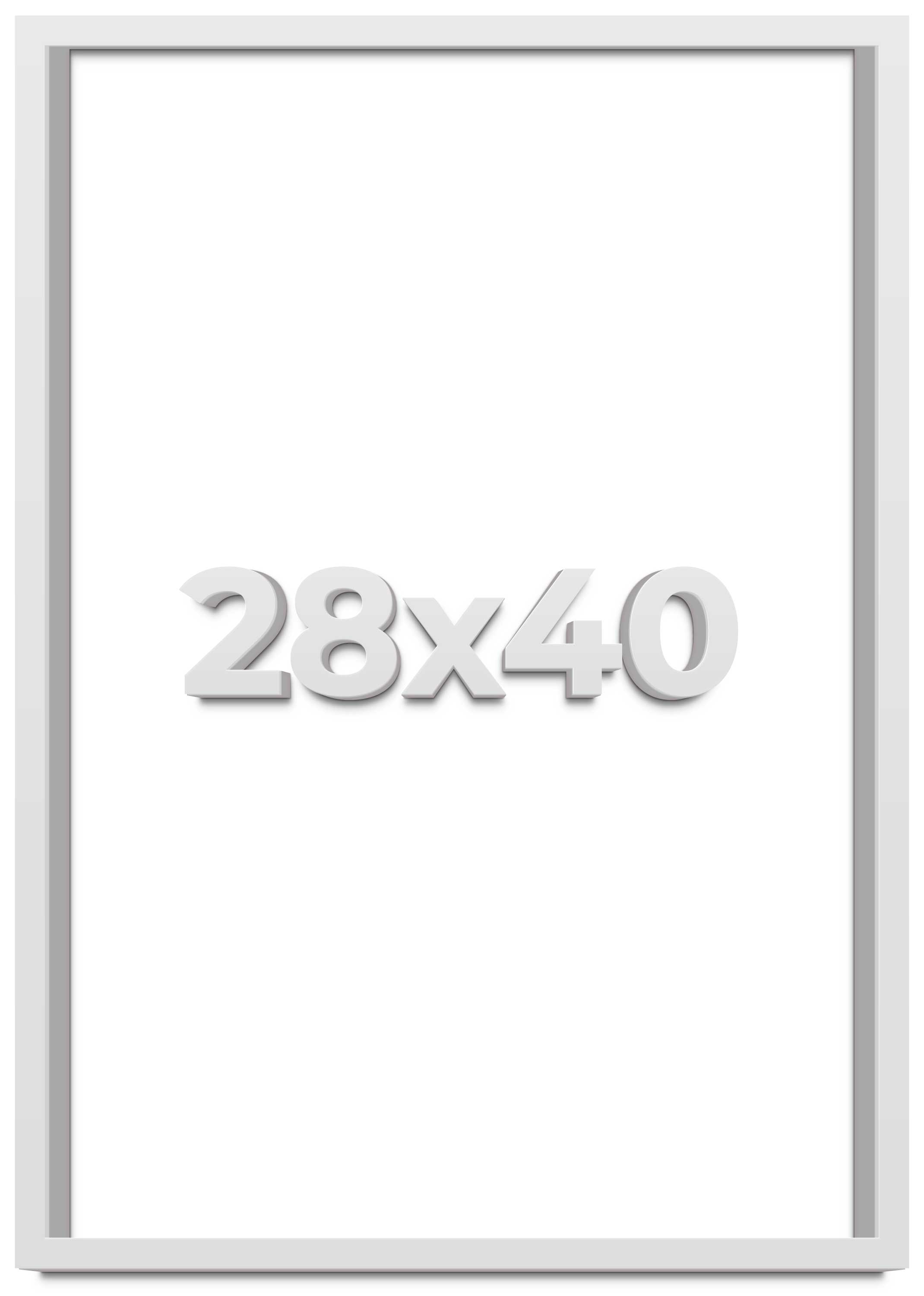 28×40 Shadow Box High Gloss White Display Frame | 1.625 Inches Deep | 1 Inch Mou
