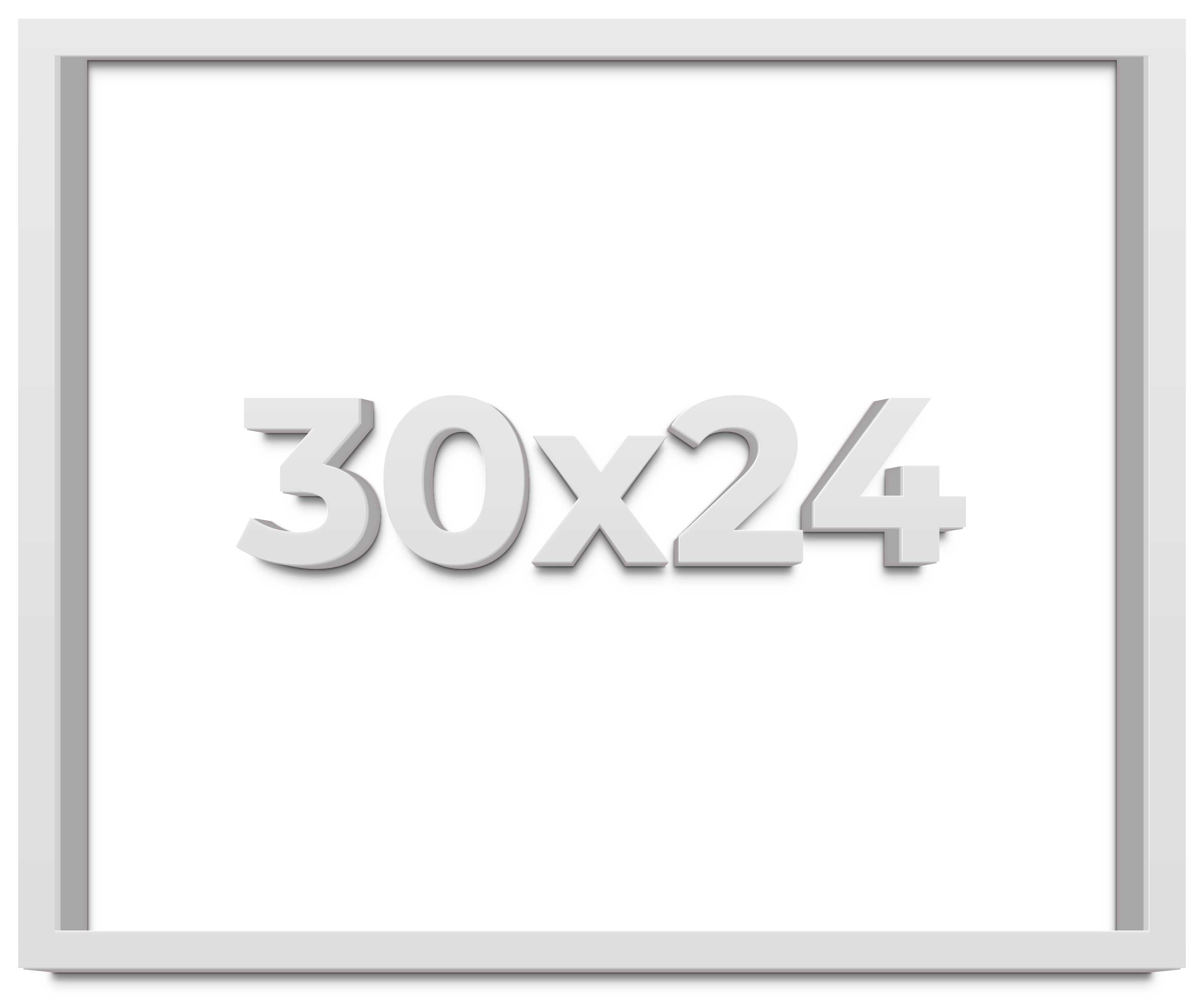 30×24 Shadow Box High Gloss White Display Frame | 1.625 Inches Deep | 1 Inch Mou
