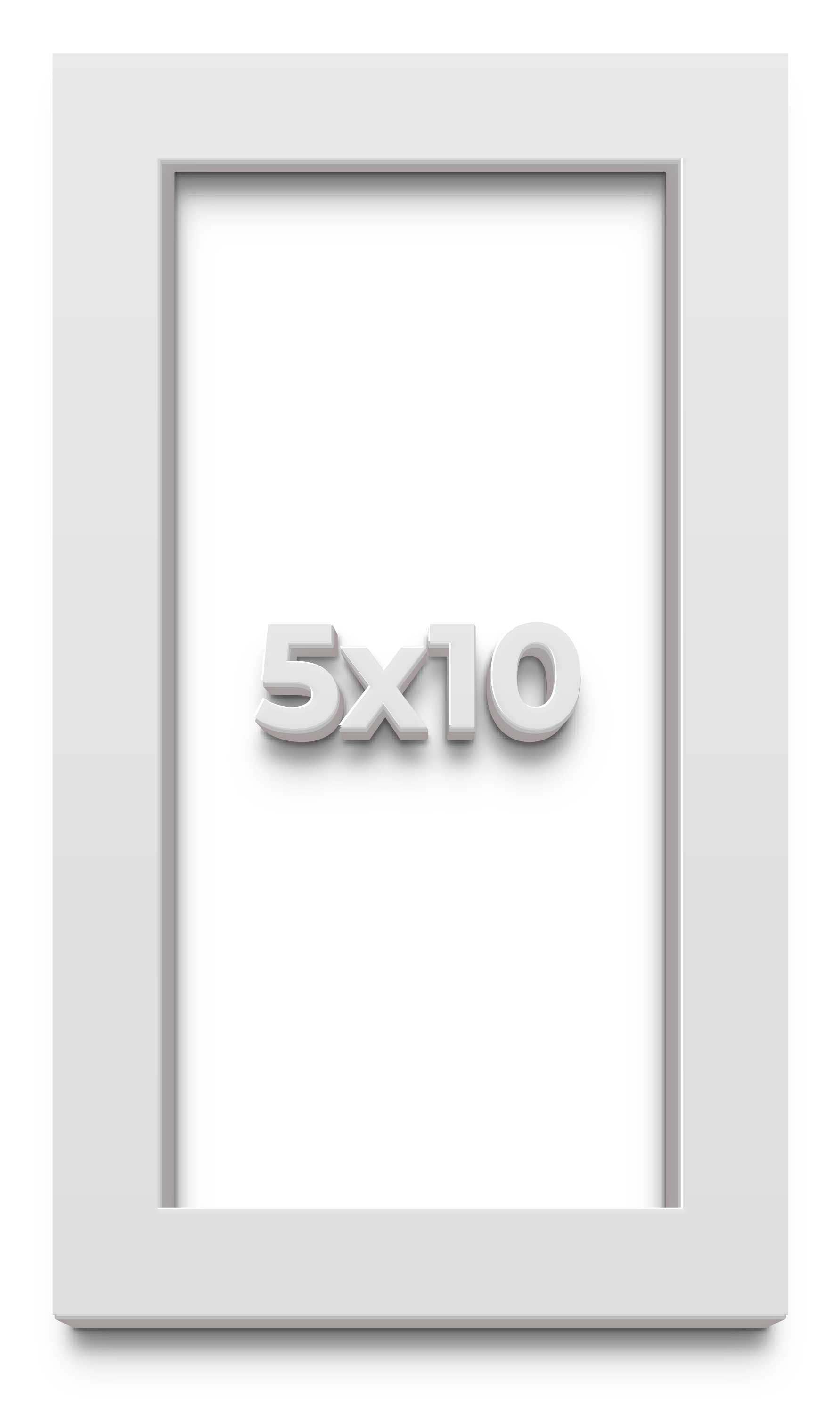 5×10 Shadow Box High Gloss White Display Frame | 1.625 Inches Deep | 1 Inch Moul