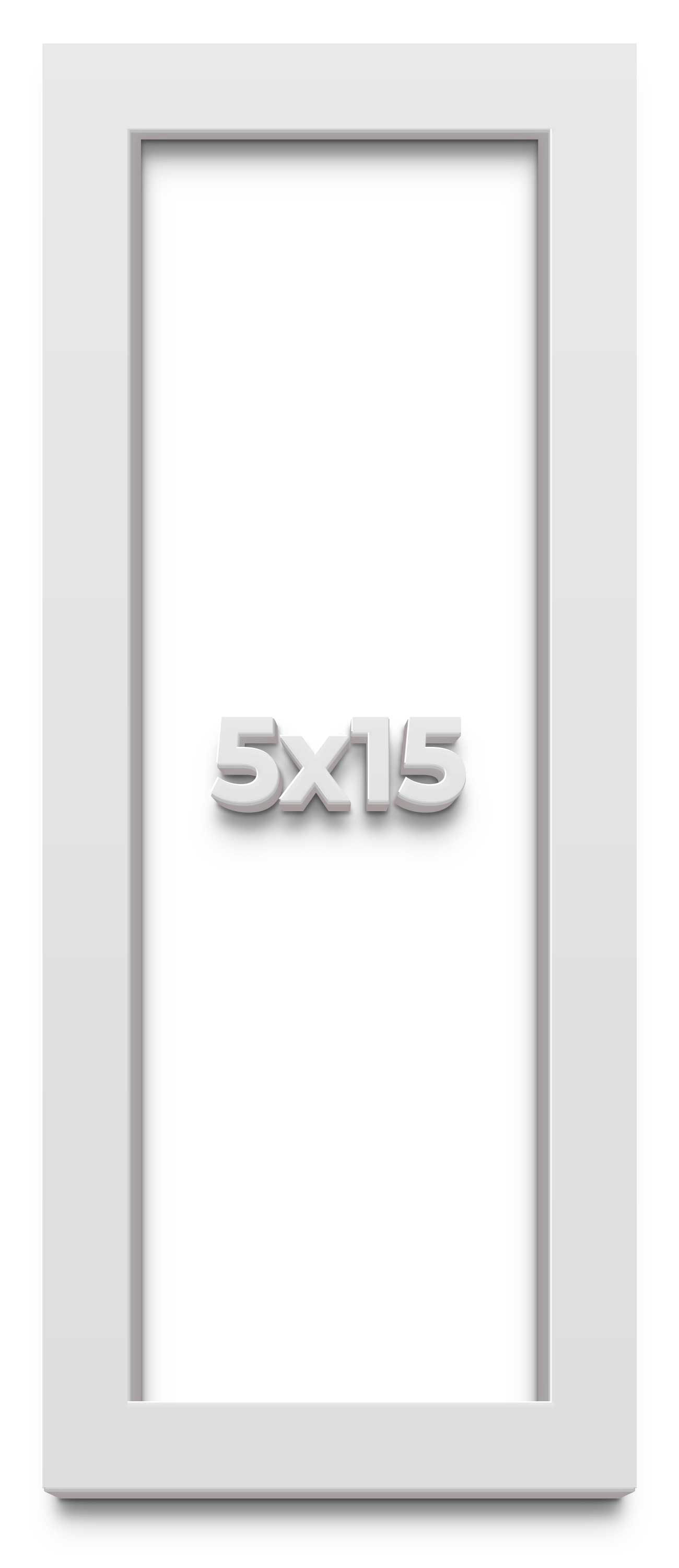 5×15 Shadow Box High Gloss White Display Frame | 1.625 Inches Deep | 1 Inch Moul