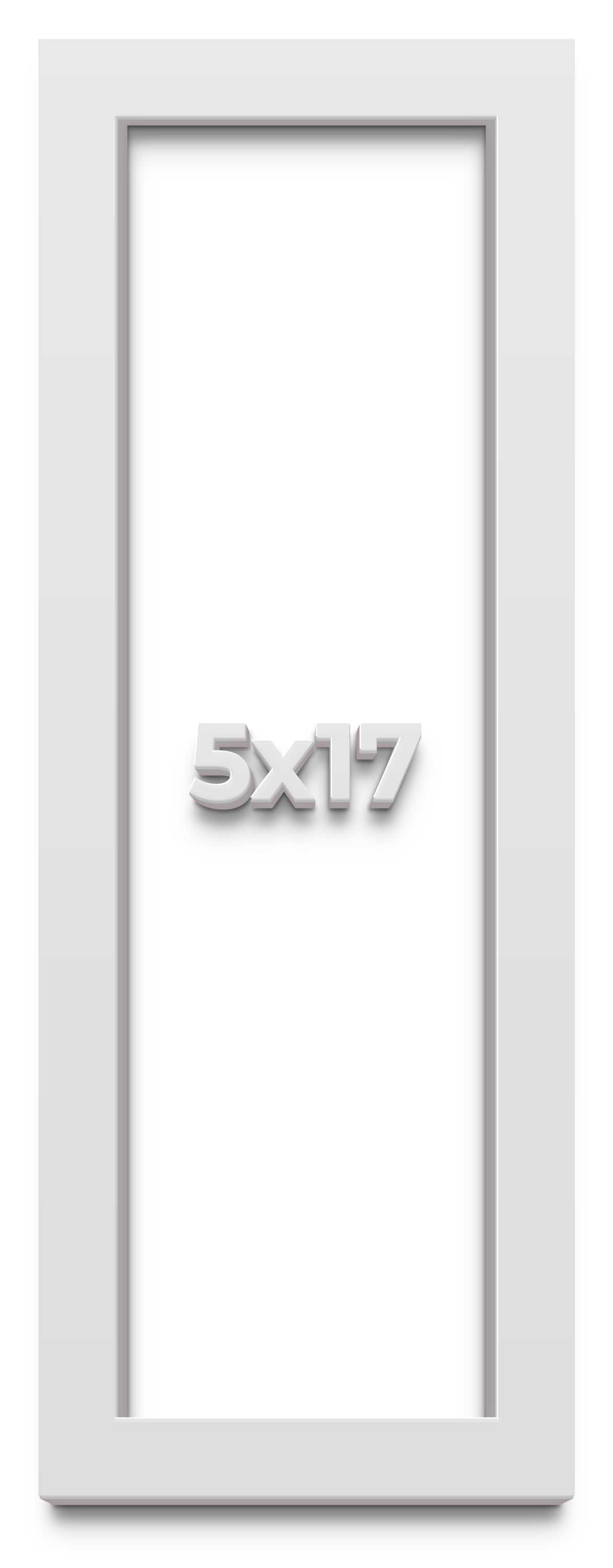 5×17 Shadow Box High Gloss White Display Frame | 1.625 Inches Deep | 1 Inch Moul