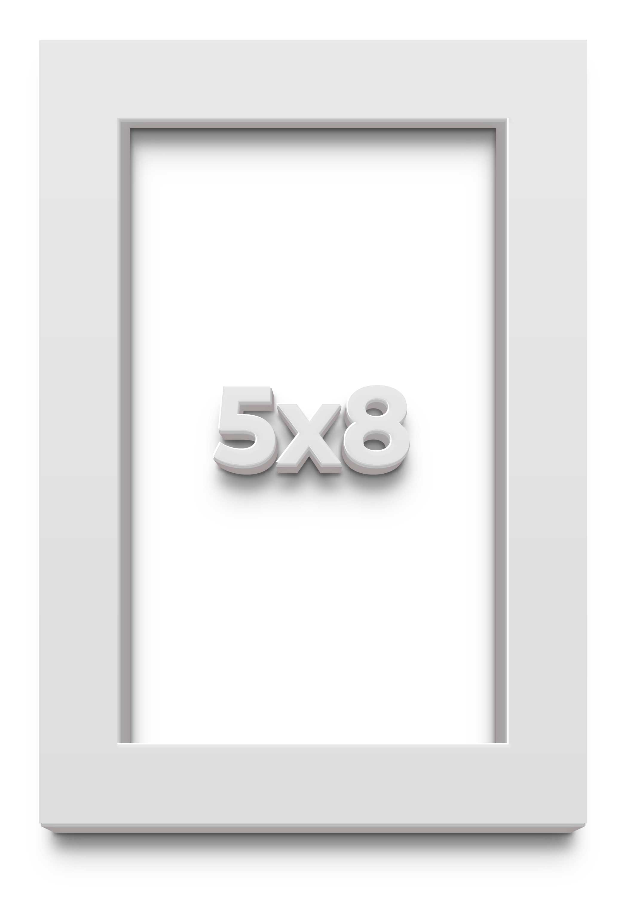 5×8 Shadow Box High Gloss White Display Frame | 1.625 Inches Deep | 1 Inch Mould