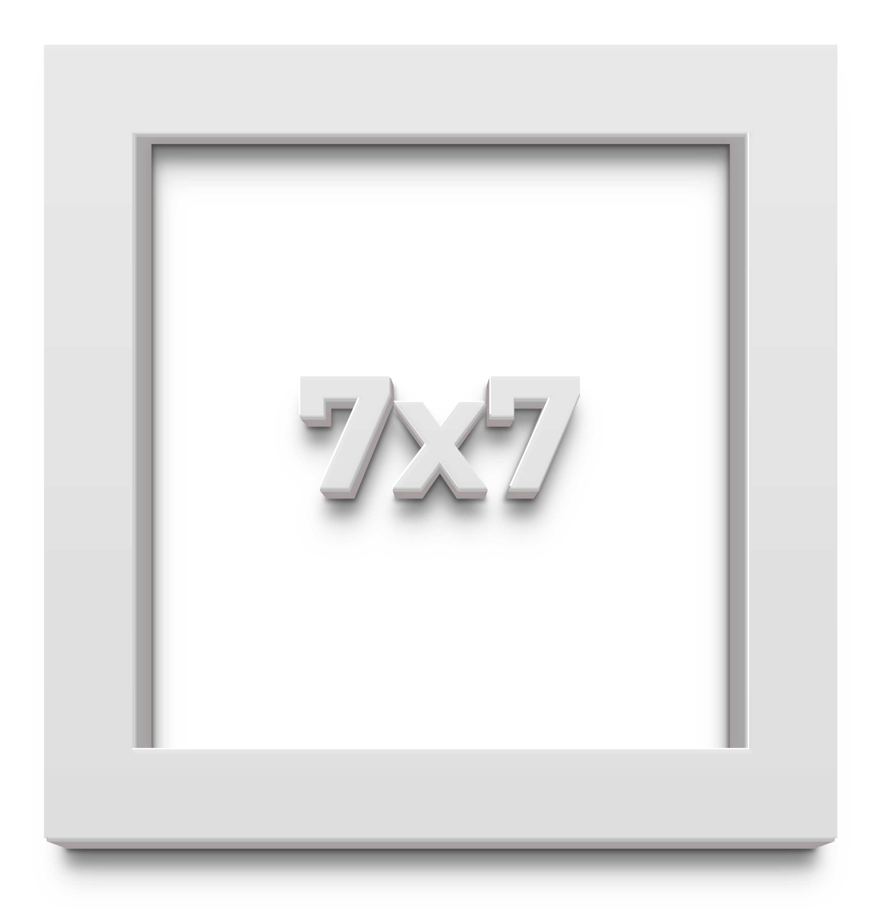 7×7 Shadow Box High Gloss White Display Frame | 1.625 Inches Deep | 1 Inch Mould
