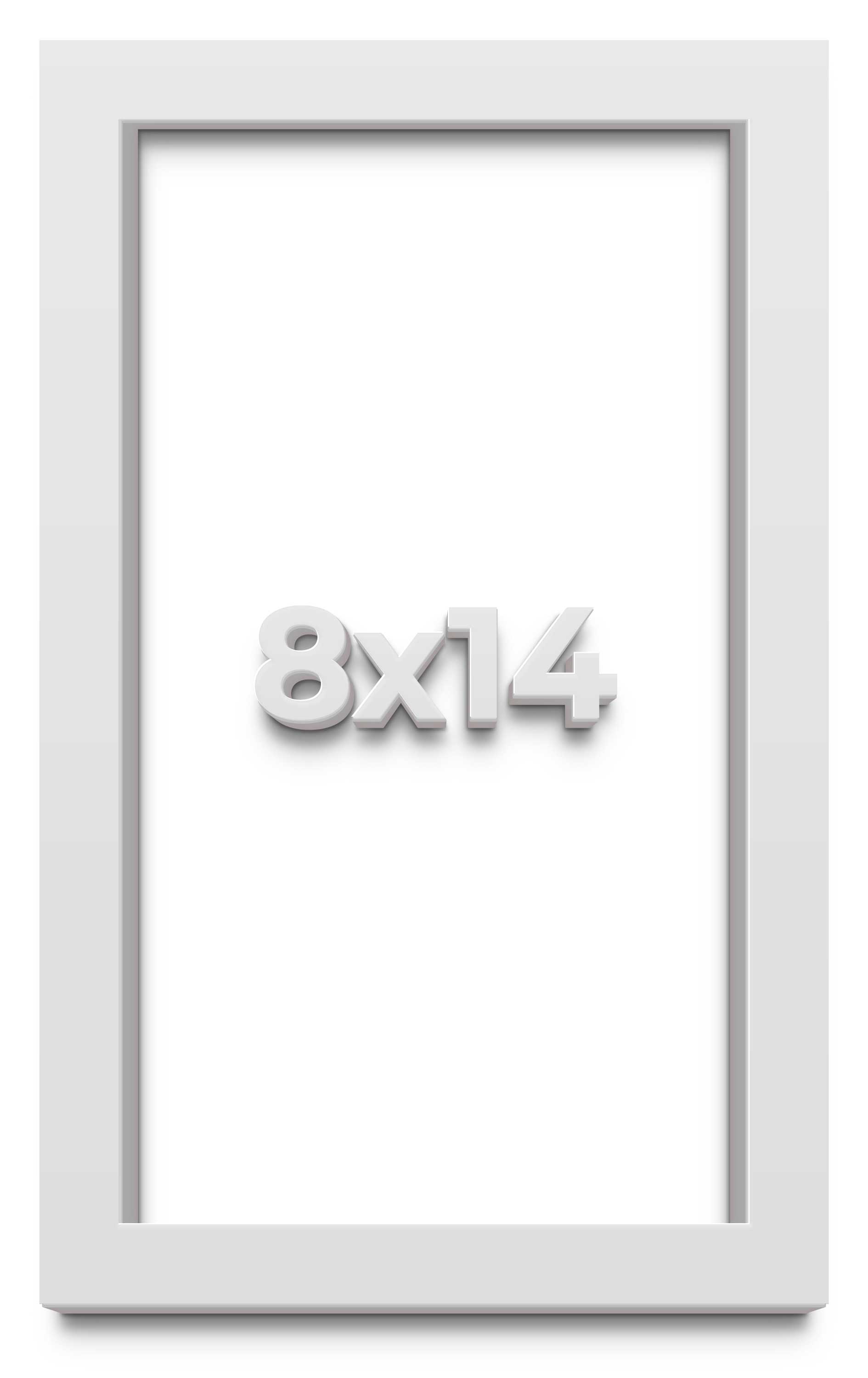 8×14 Shadow Box High Gloss White Display Frame | 1.625 Inches Deep | 1 Inch Moul