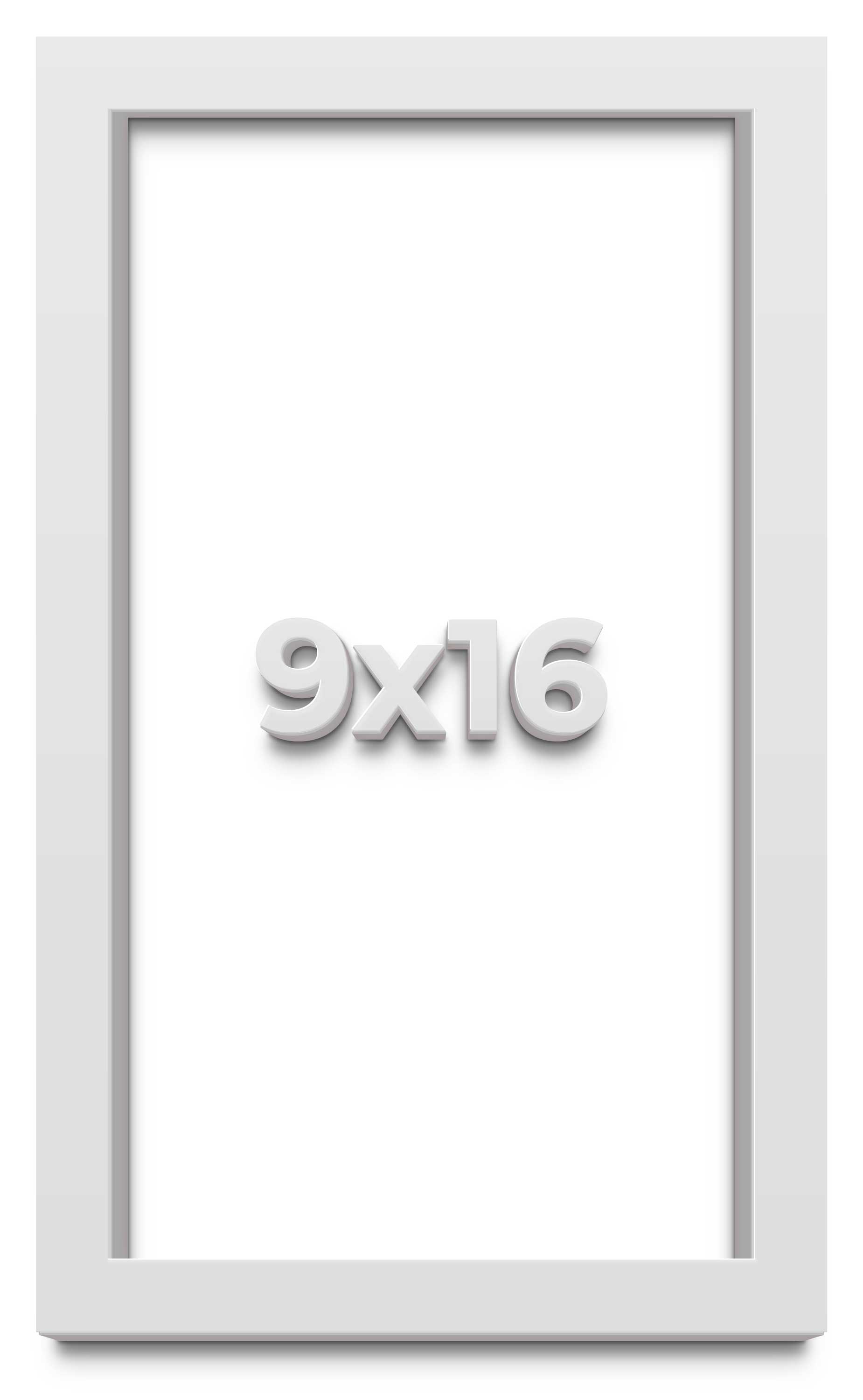 9×16 Shadow Box High Gloss White Display Frame | 1.625 Inches Deep | 1 Inch Moul