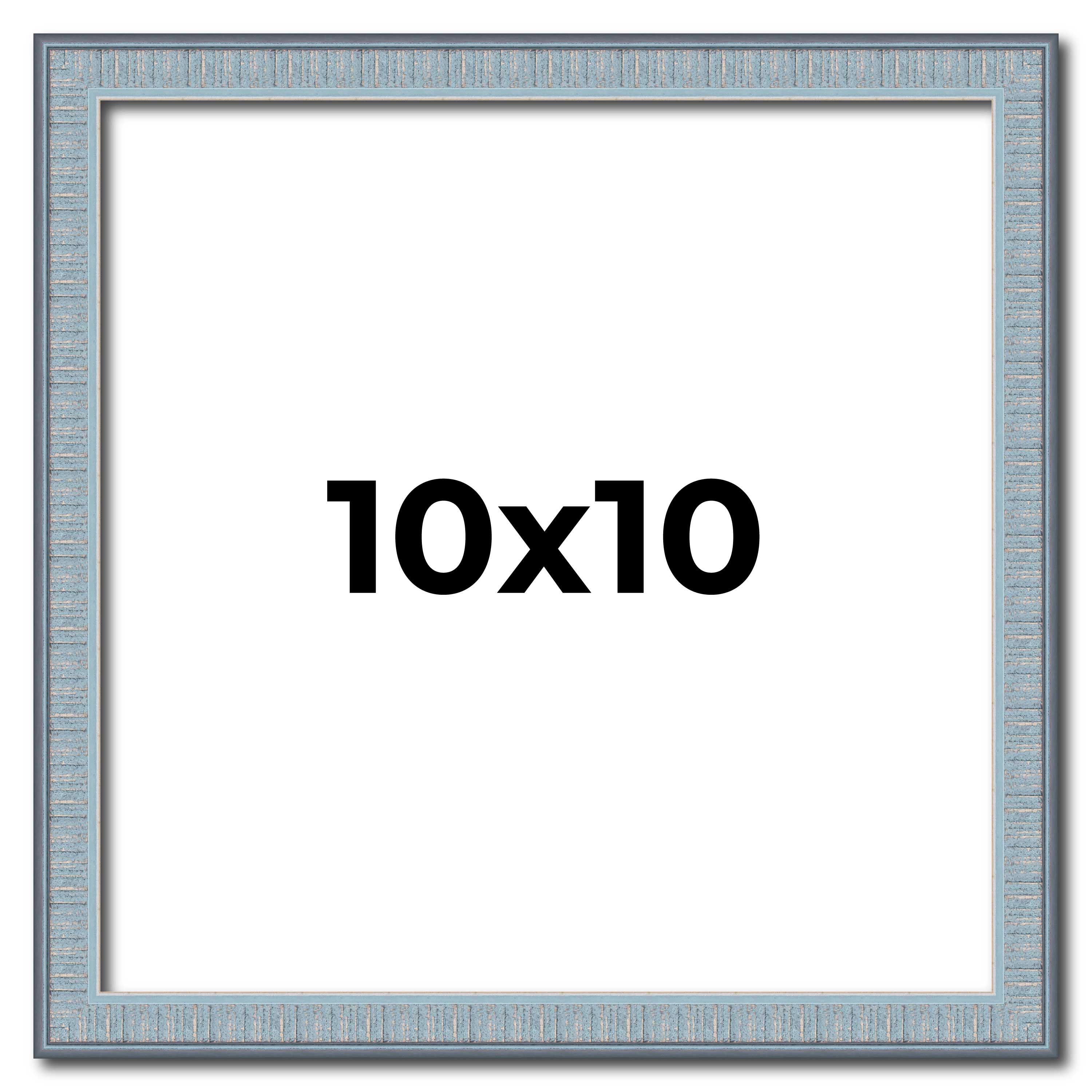 Square Textured Blue Picture Frame – UV Acrylic, Backing, Hanging Hardware
