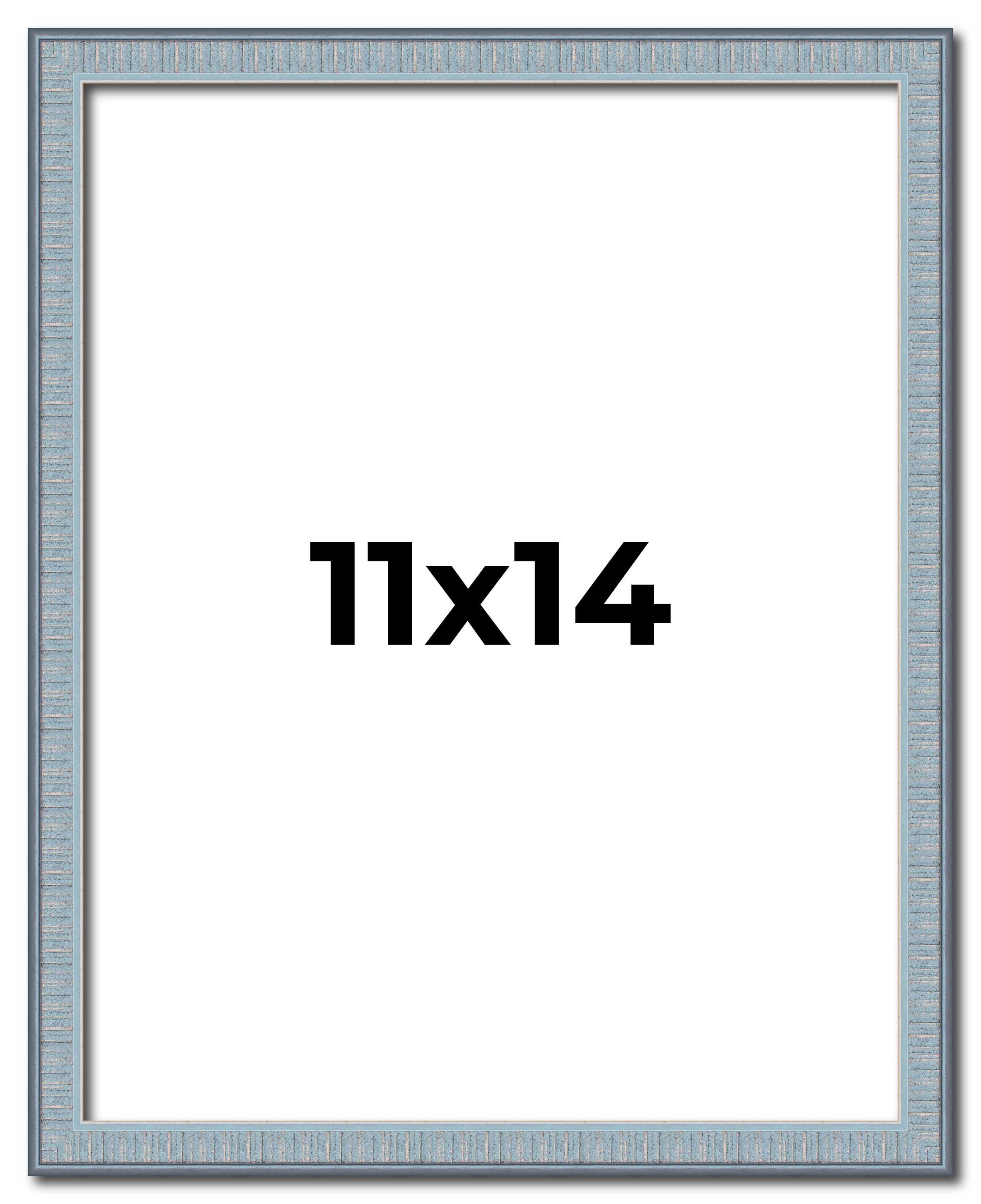 11x14 Frame Rustic Sky Blue Solid Wood Picture Frame | 0.75 Inch Moulding Width