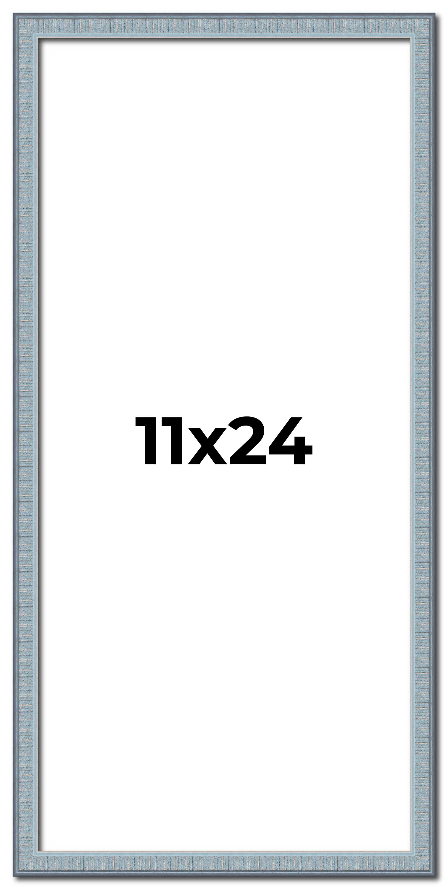 11×24 Frame Blue Scuffed Farm Board Solid Wood Picture Frame Width 0.75 Inches |
