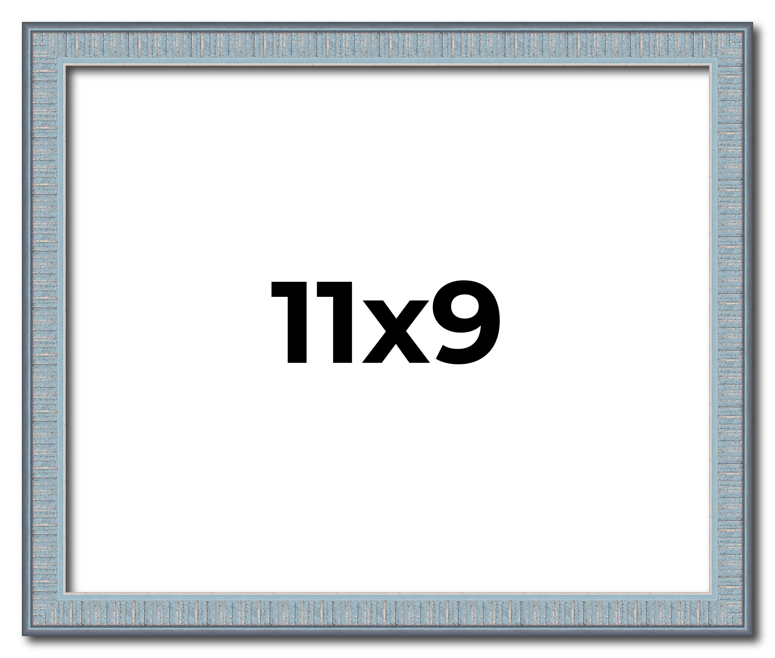 11×9 Frame Blue Scuffed Farm Board Solid Wood Picture Frame Width 0.75 Inches |