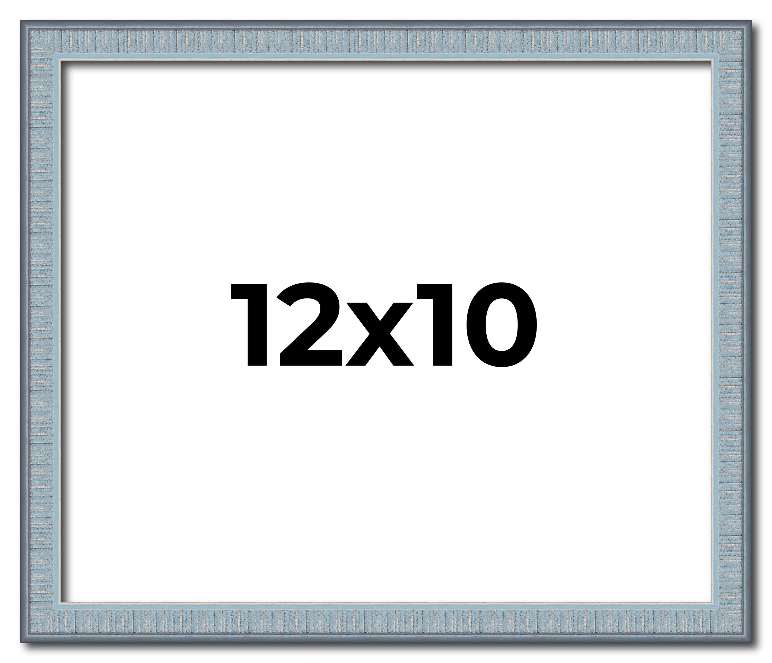 12×10 Frame Blue Scuffed Farm Board Solid Wood Picture Frame Width 0.75 Inches |