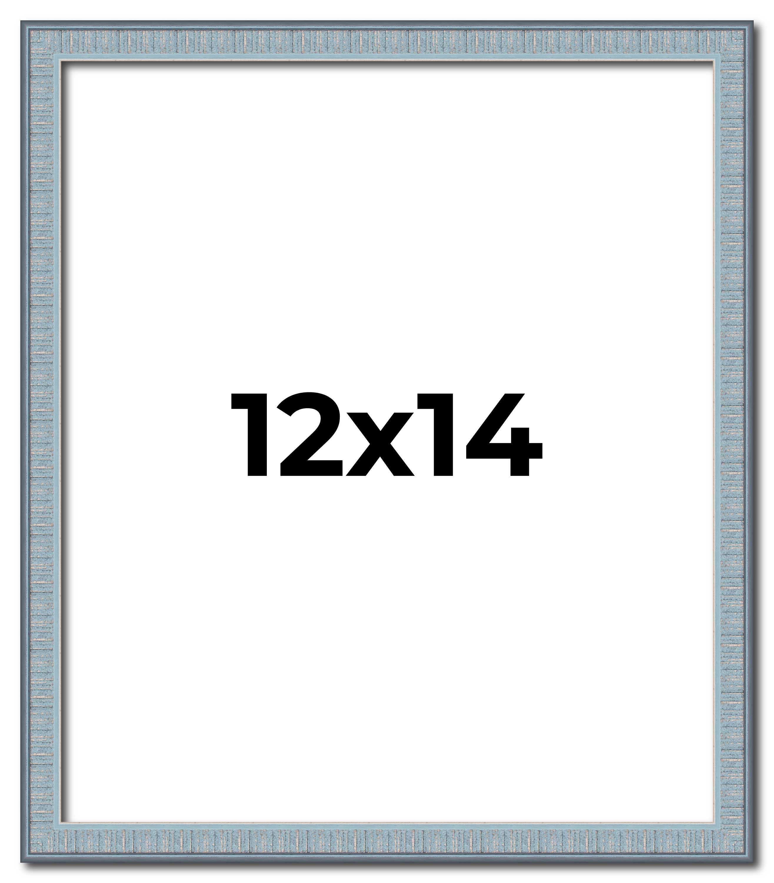 12×14 Frame Blue Scuffed Farm Board Solid Wood Picture Frame Width 0.75 Inches |